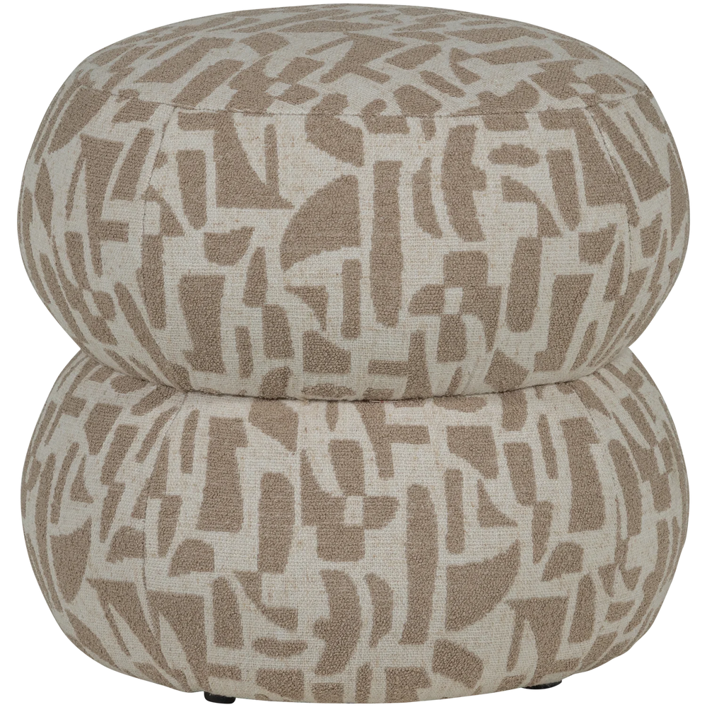 Pouf ANIC, graphic pattern, sand