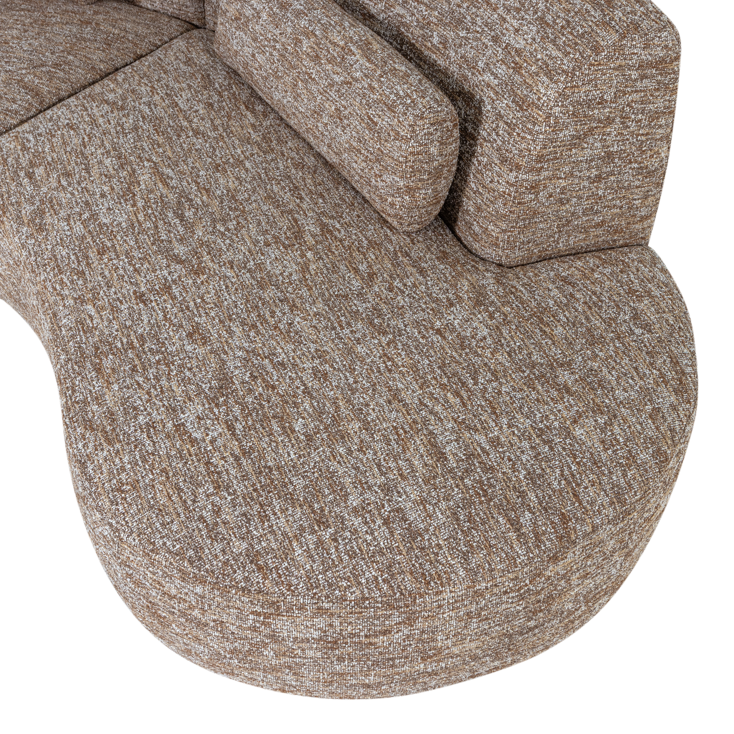 Pusapvalė sofa BATAVIER, 4-vietė, šviesiai ruda melanžas