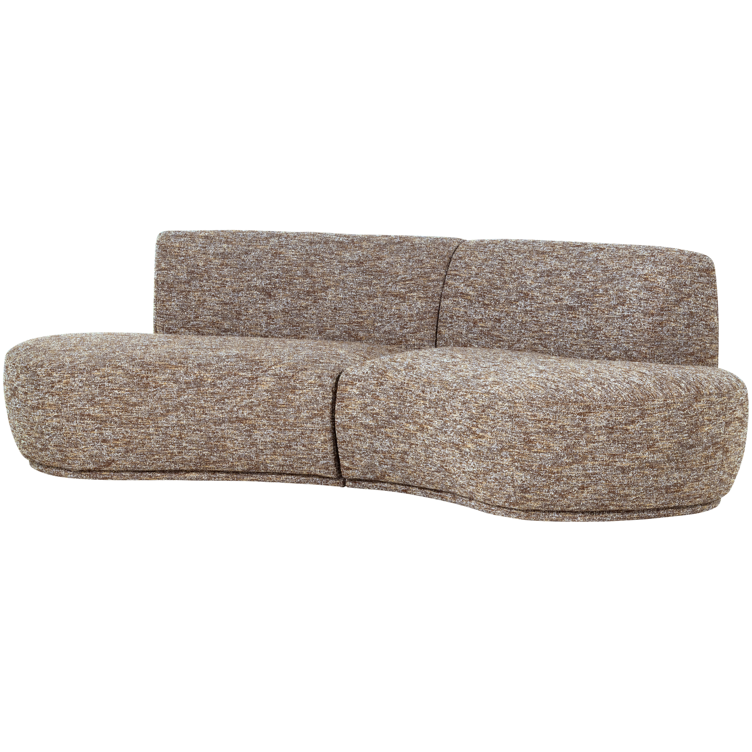 Pusapvalė sofa BATAVIER, 4-vietė, šviesiai ruda melanžas