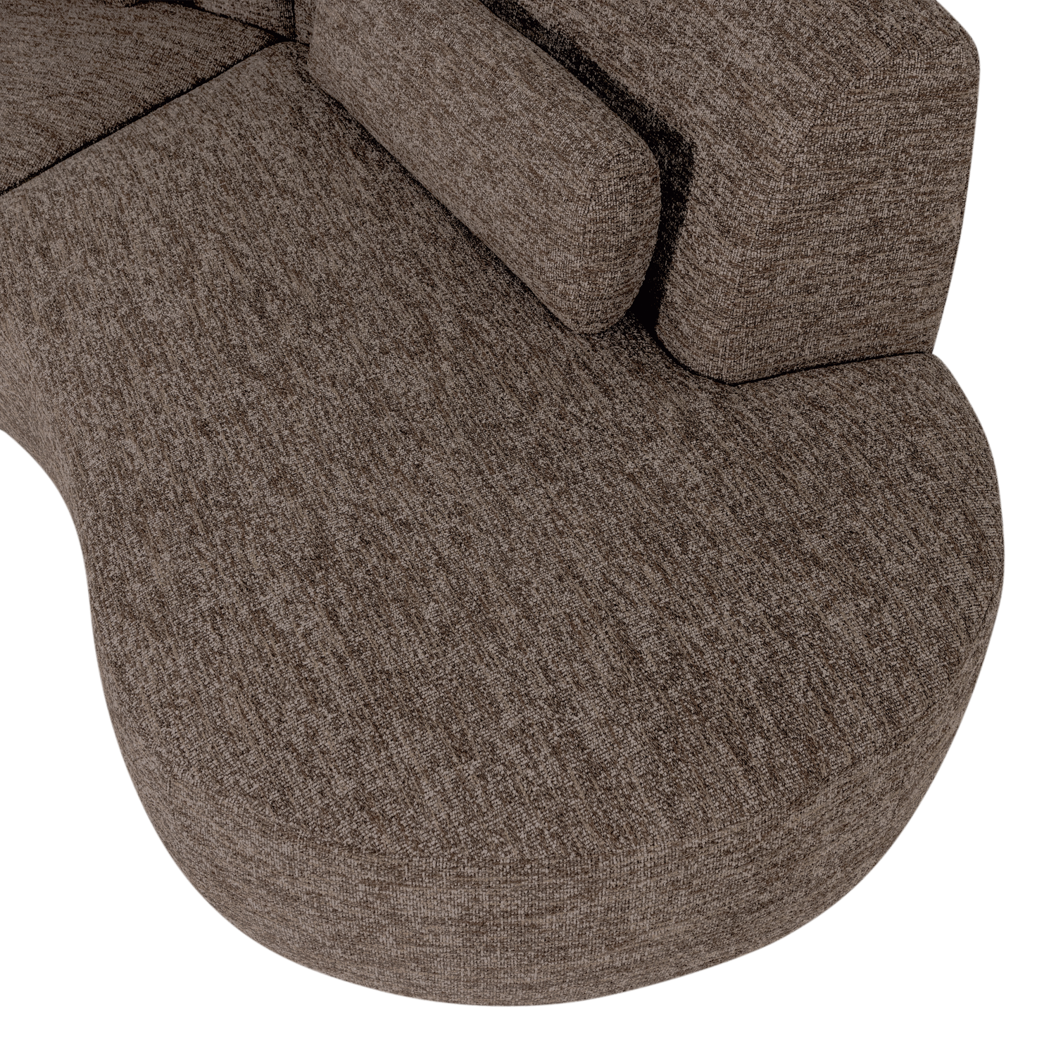 Pusapvalė sofa BATAVIER, 4-vietė, ruda melanžas