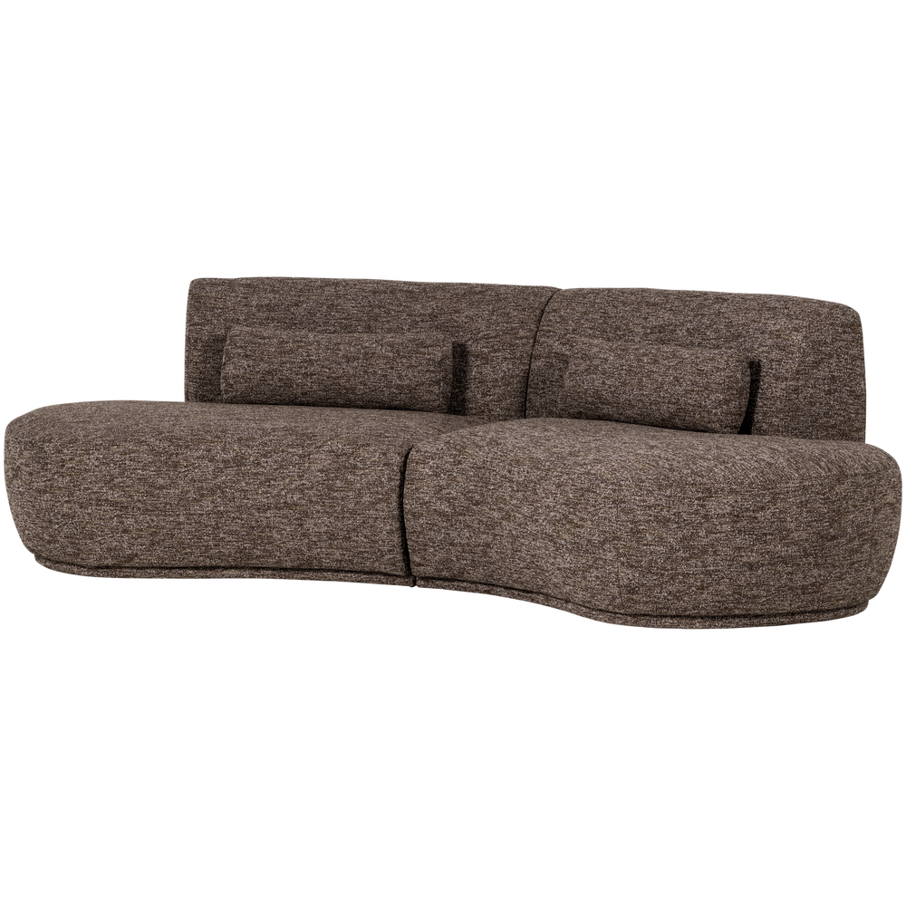 Pusapvalė sofa BATAVIER, 4-vietė, ruda melanžas
