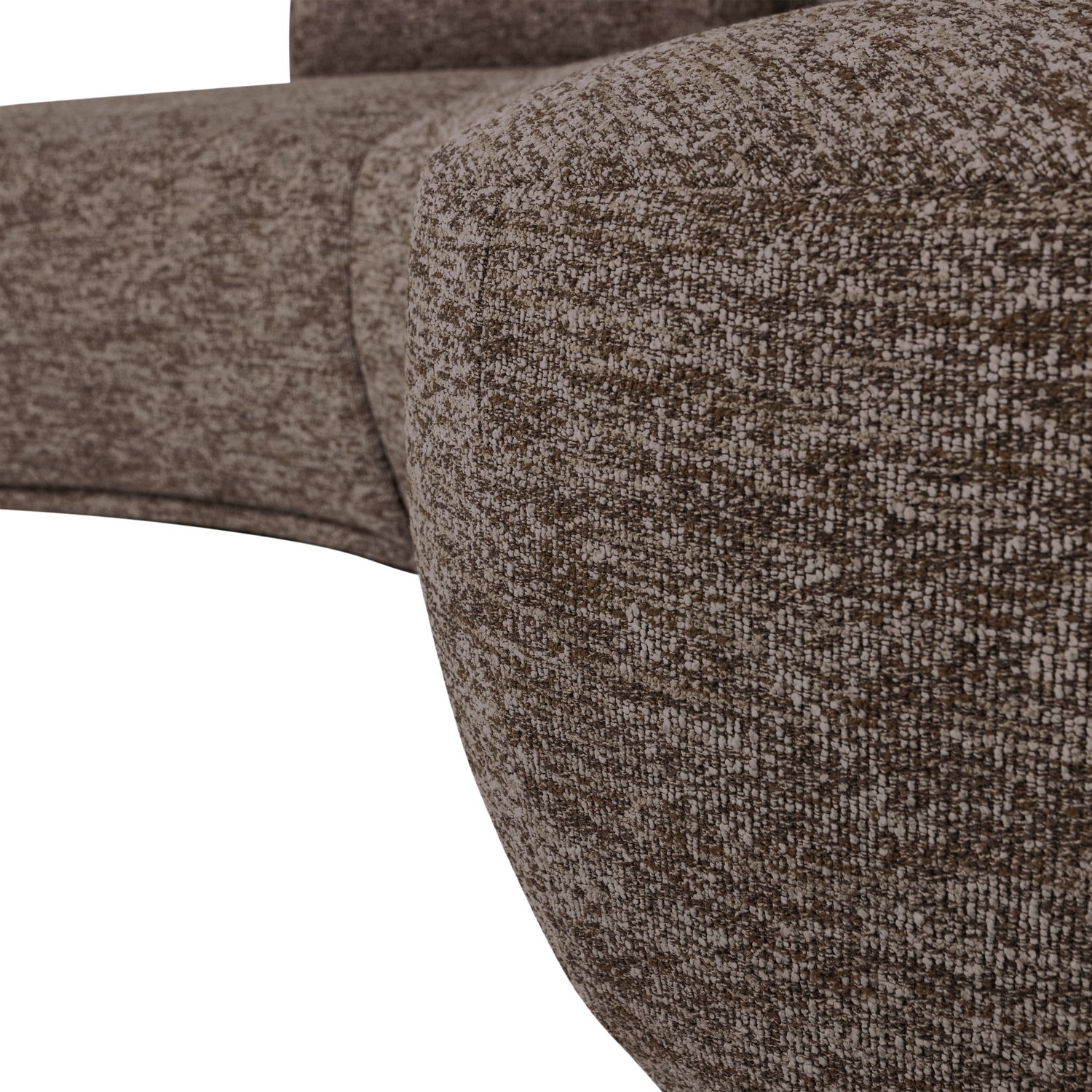 Pusapvalė sofa BATAVIER, 4-vietė, ruda melanžas