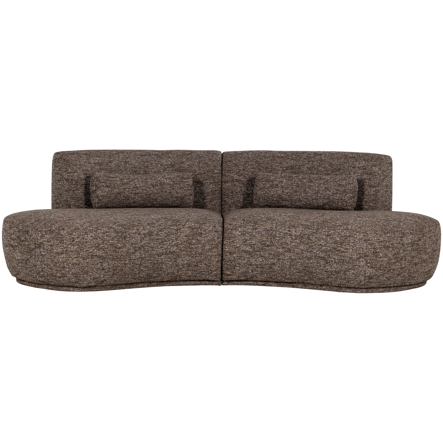 Pusapvalė sofa BATAVIER, 4-vietė, ruda melanžas