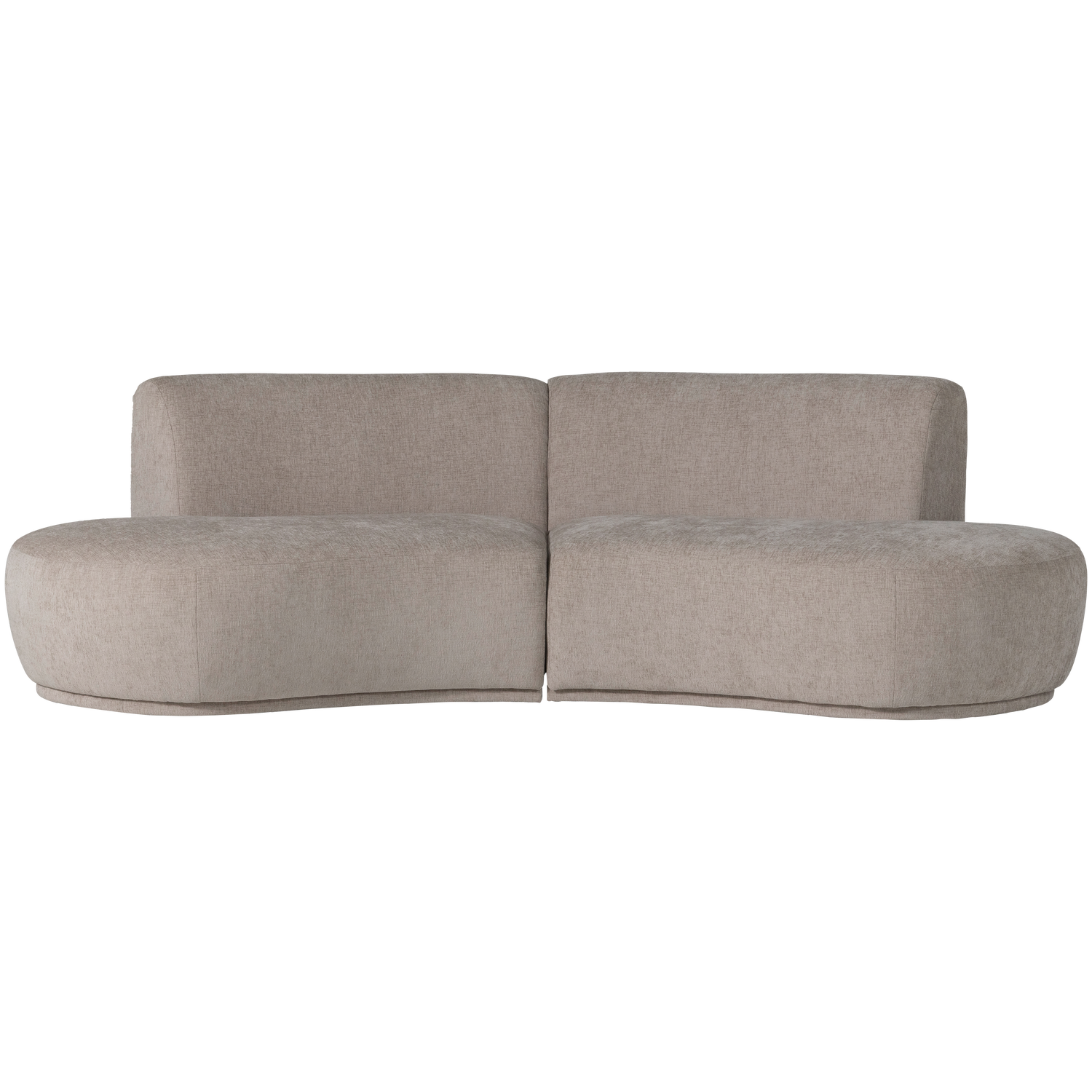 Pusapvalė sofa BATAVIER, 4-vietė, veliūras, smėlio melanžas