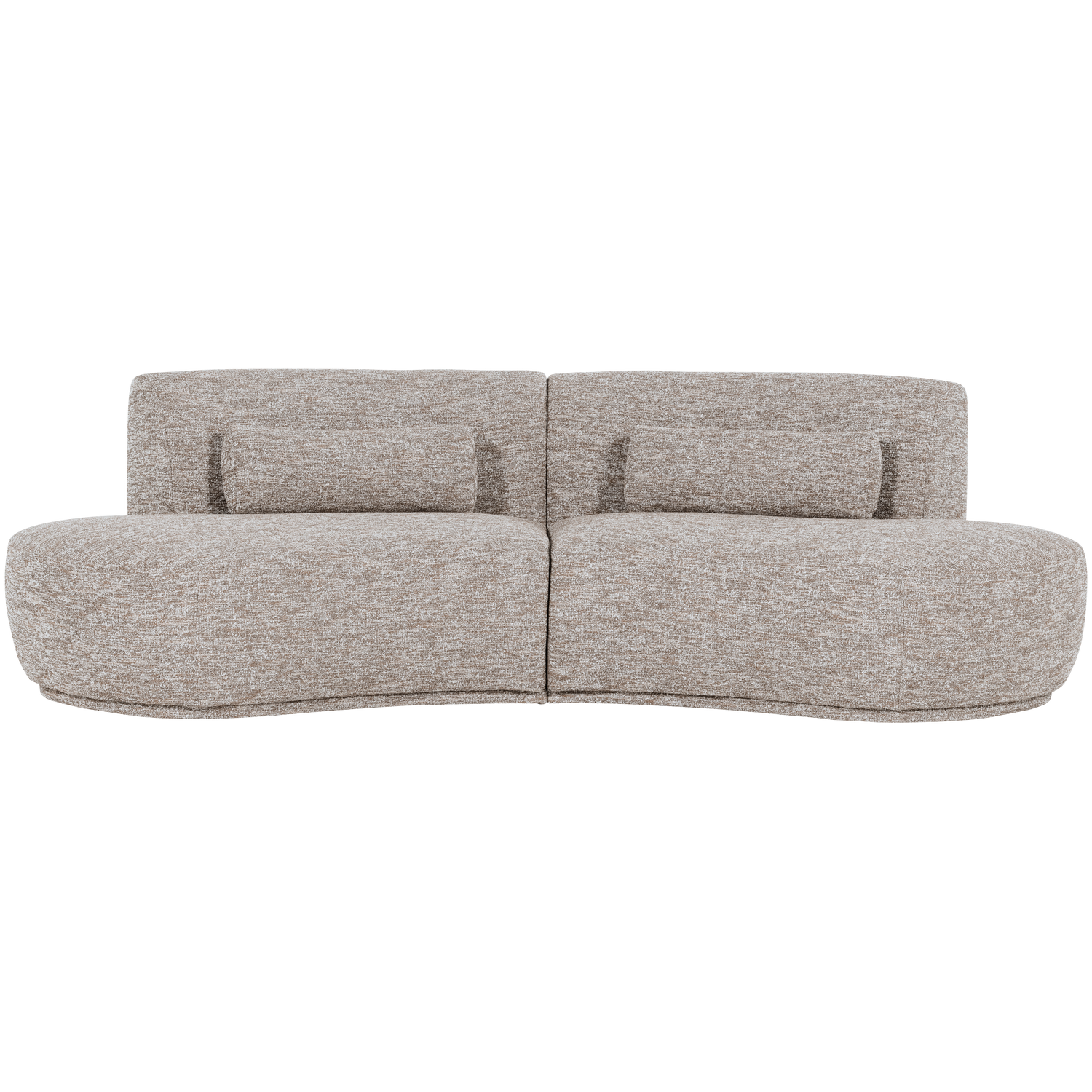 Pusapvalė sofa BATAVIER, 4-vietė, smėlio melanžas