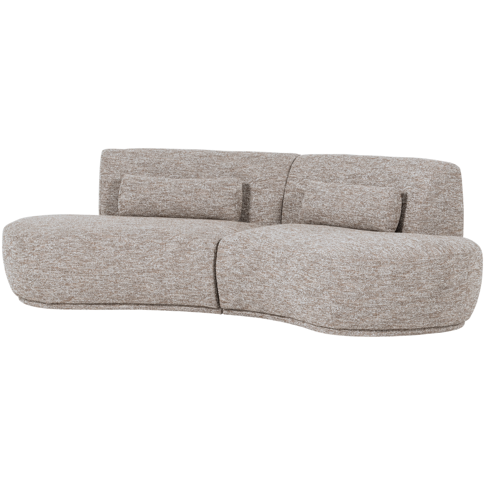 Pusapvalė sofa BATAVIER, 4-vietė, smėlio melanžas