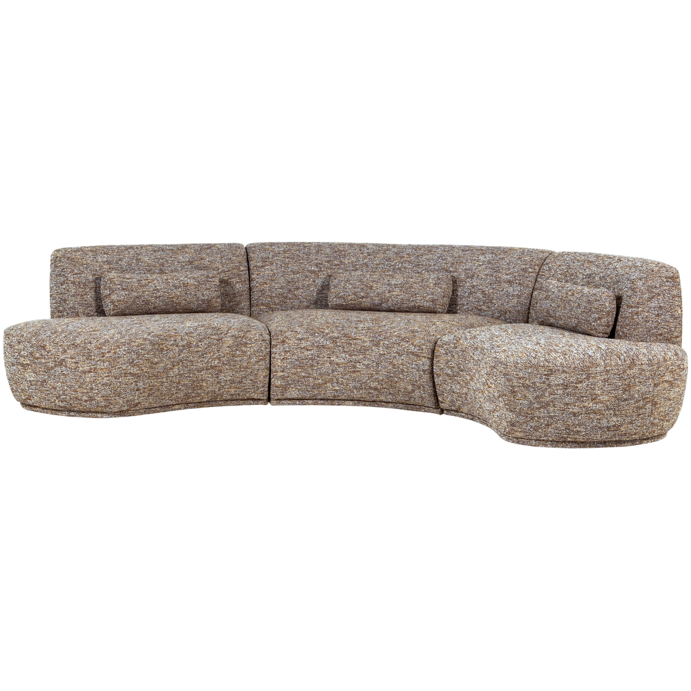 Pusapvalė sofa BATAVIER, 6-vietė, šviesiai ruda melanžas