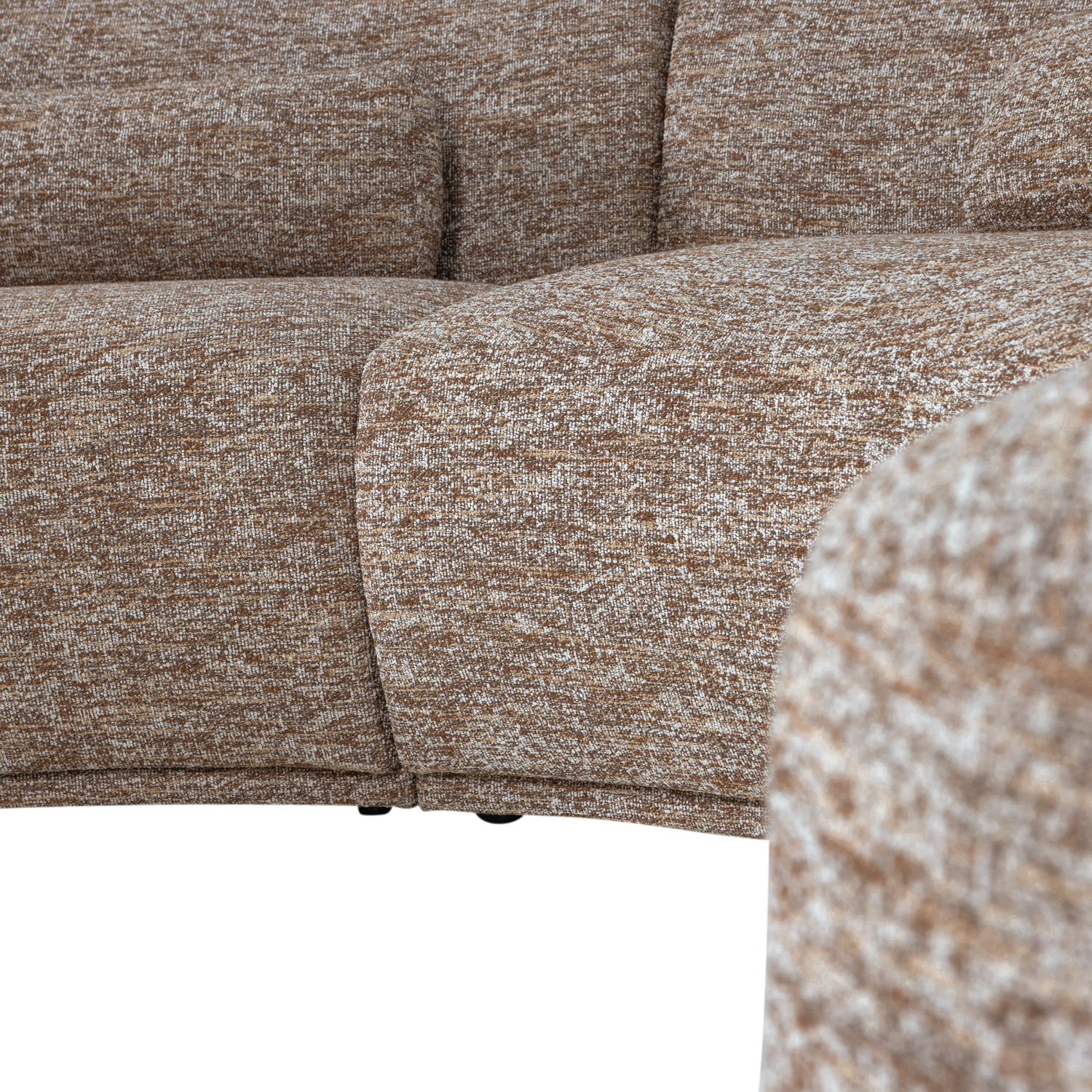 Pusapvalė sofa BATAVIER, 6-vietė, šviesiai ruda melanžas