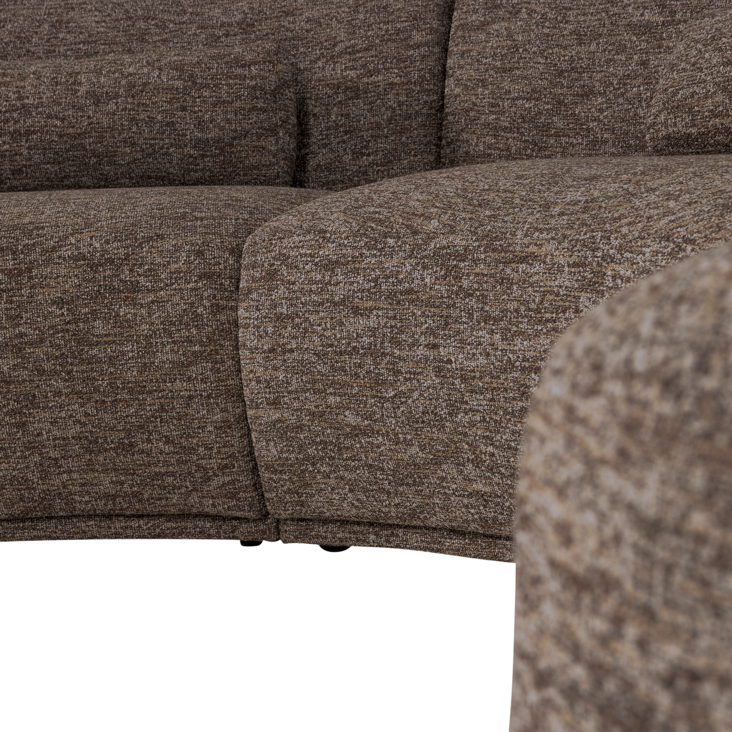 Pusapvalė sofa BATAVIER, 6-vietė, ruda melanžas