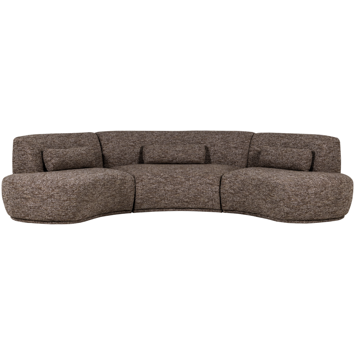 Pusapvalė sofa BATAVIER, 6-vietė, ruda melanžas