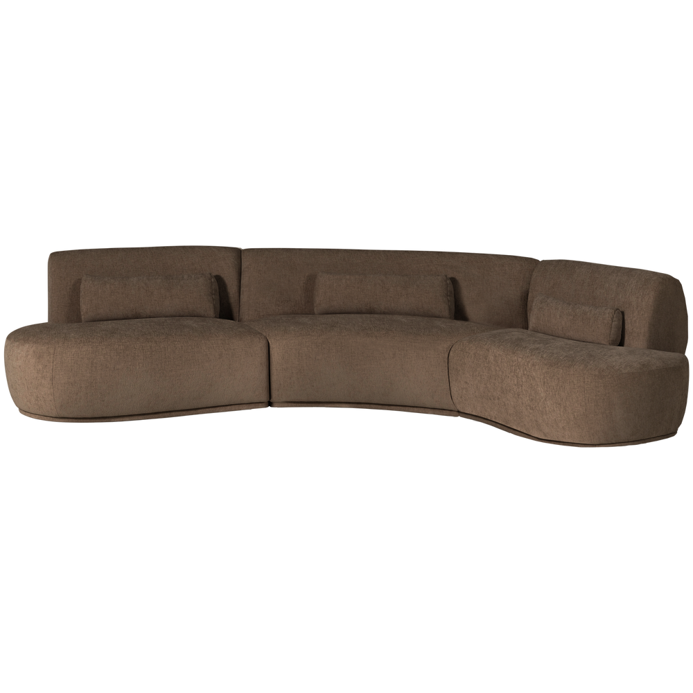 Pusapvalė sofa BATAVIER 6-vietė, rudas melanžas