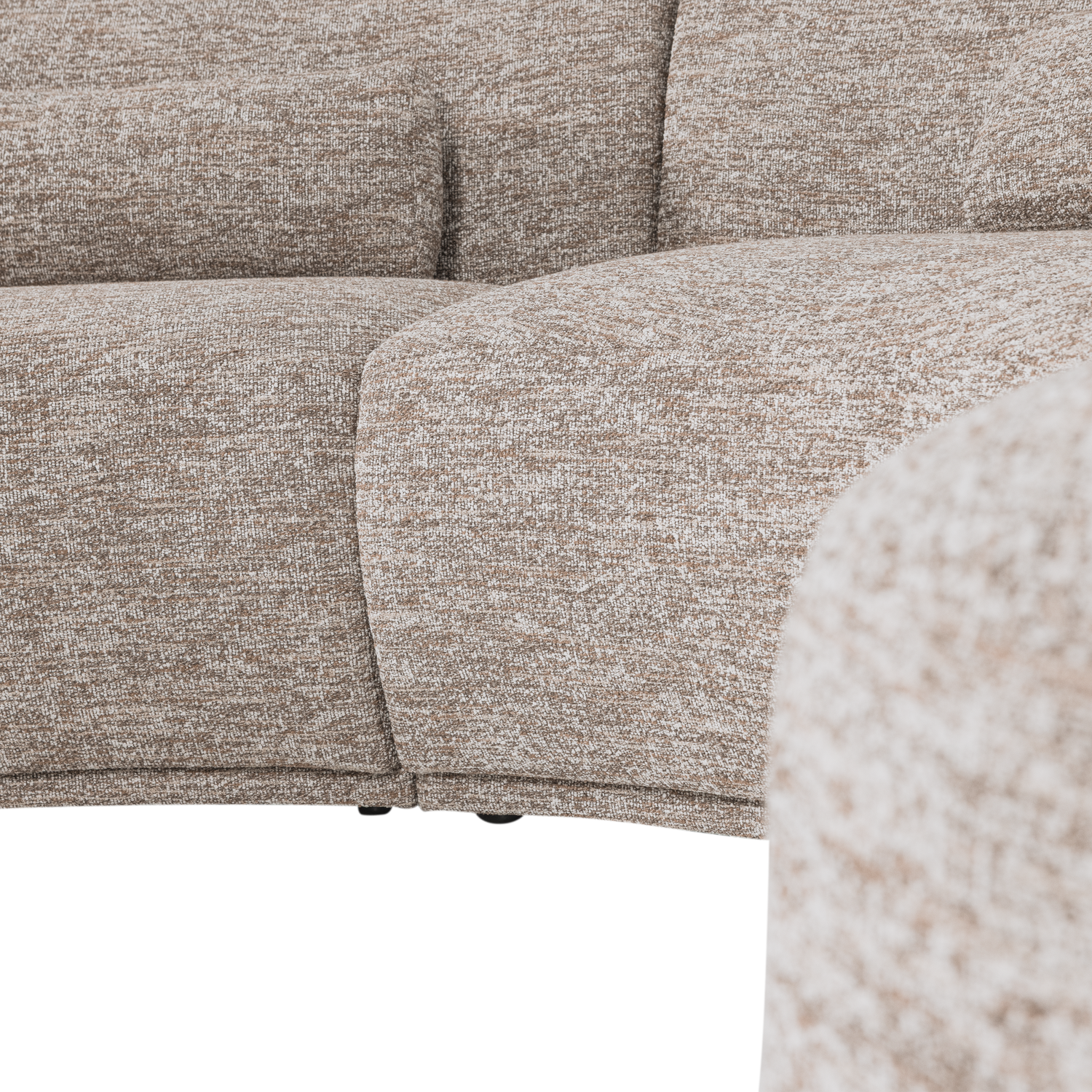 Pusapvalė sofa BATAVIER, 6-vietė, smėlio melanžas