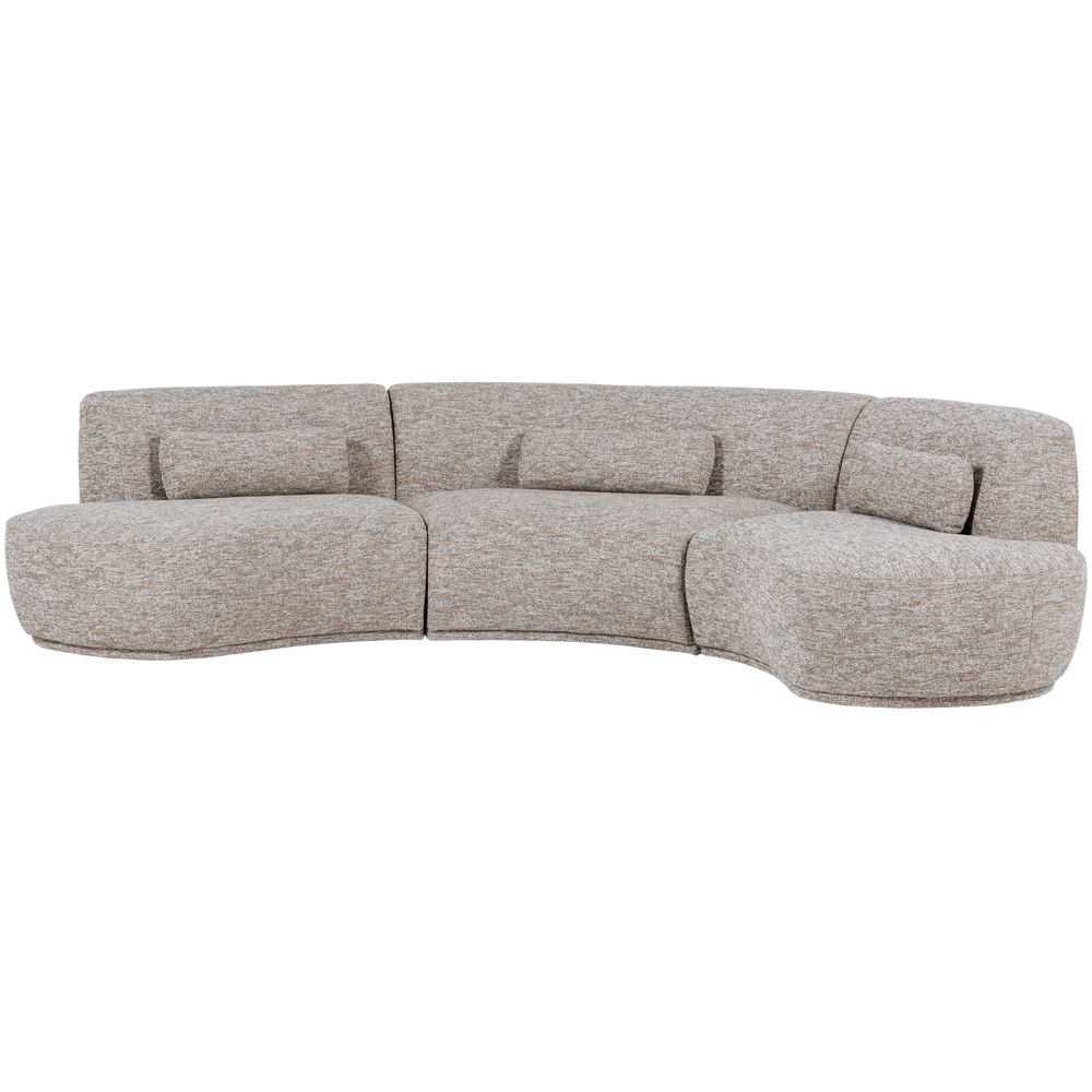 Pusapvalė sofa BATAVIER, 6-vietė, smėlio melanžas