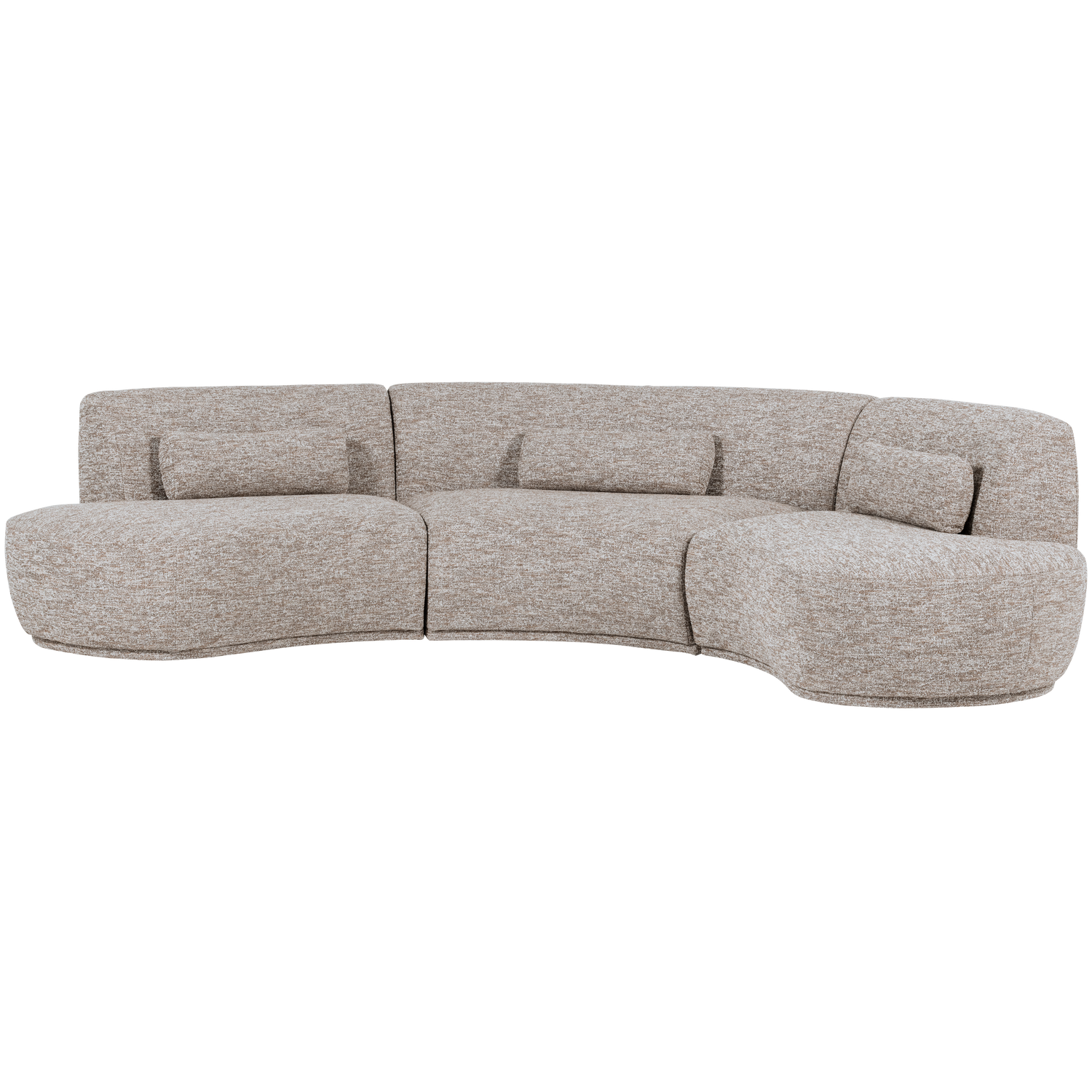 Pusapvalė sofa BATAVIER, 6-vietė, smėlio melanžas