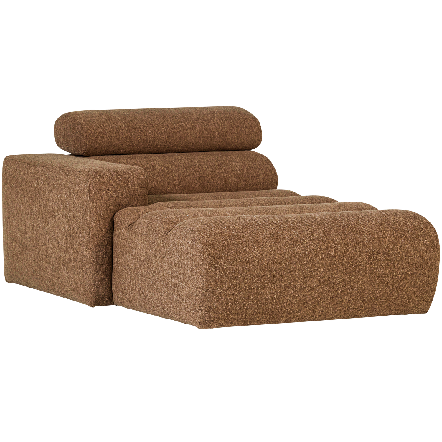 Šezlongo elementas NOVI, kairė pusė, buklė, karamelės ruda