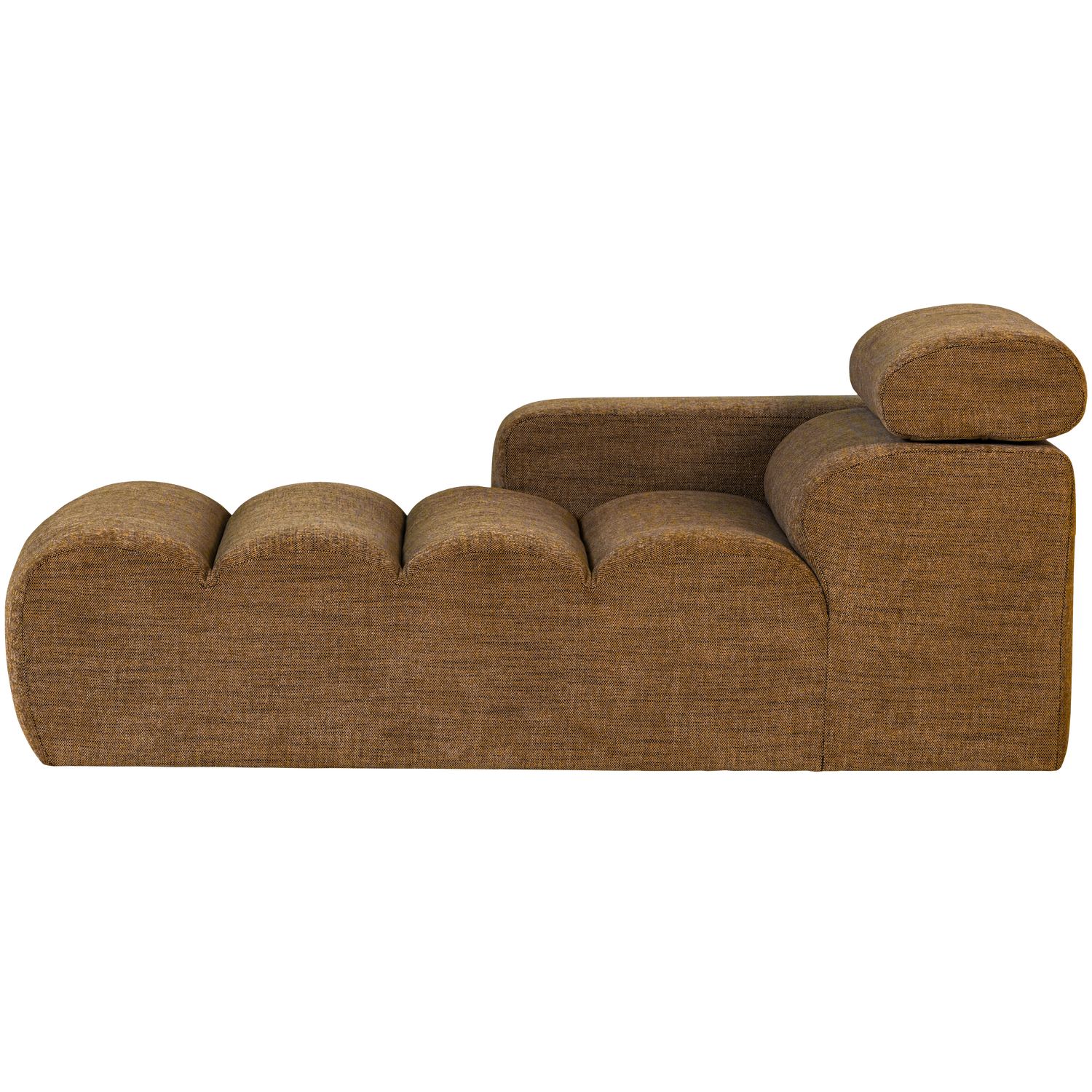 Šezlongo elementas NOVI, kairė pusė, karamelės ruda melanžinė