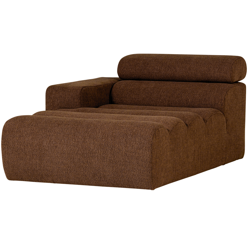 Šezlongo elementas NOVI, kairė pusė, buklė, moka ruda