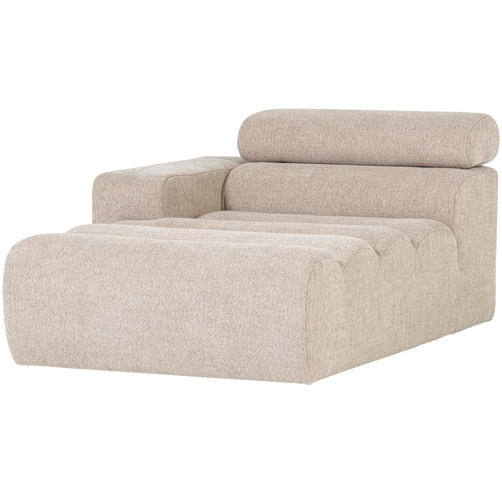 Chaise longue element NOVI, left side, beech, natural
