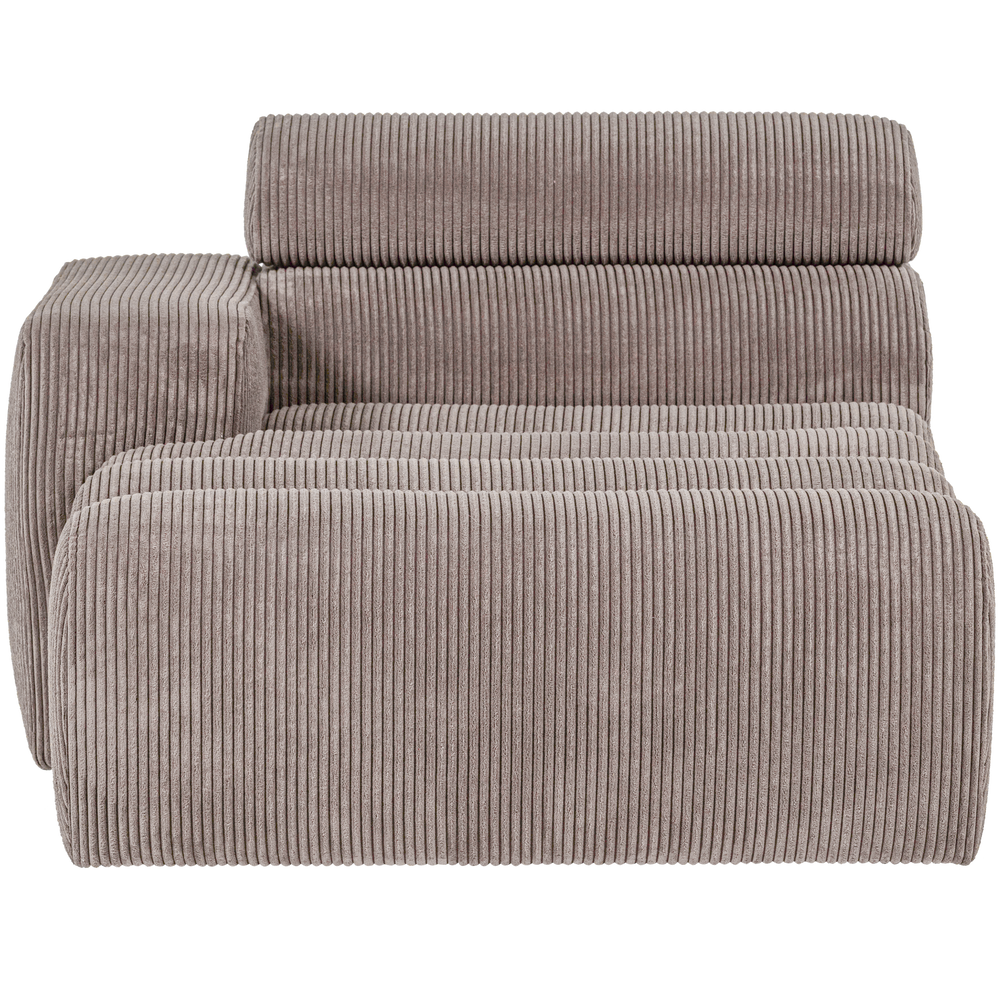 Chaise Longue NOVI, left side, ribbed fabric, sand colour