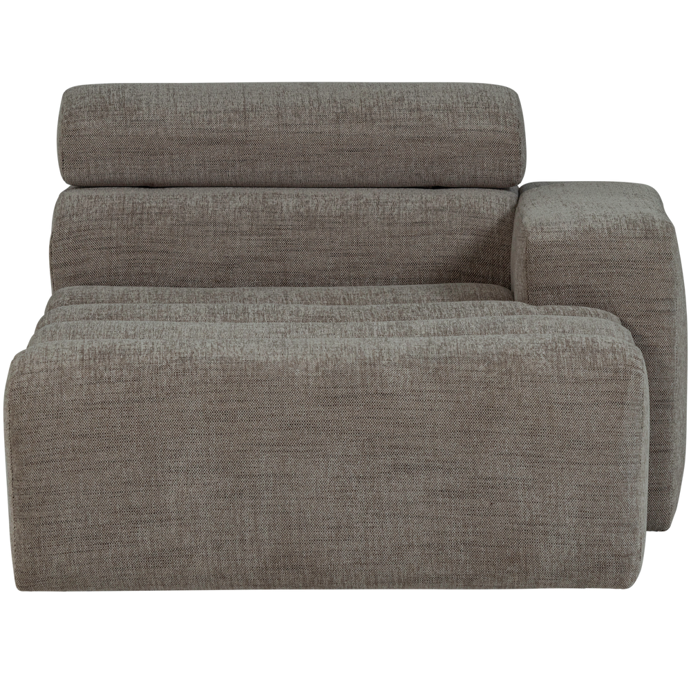 Šezlongo elementas NOVI, dešinė pusė, pilkai melanžinė