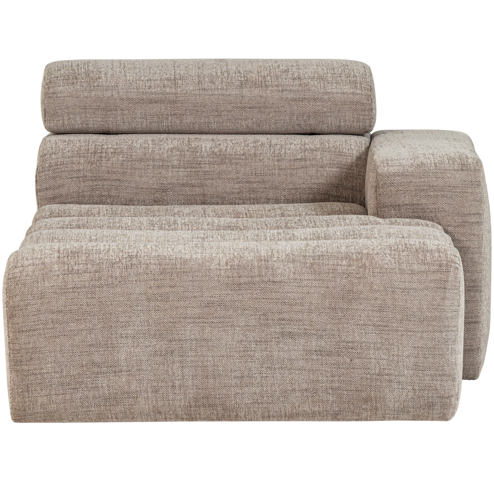 Šezlongo elementas NOVI, dešinė pusė, natūrali melanžinė