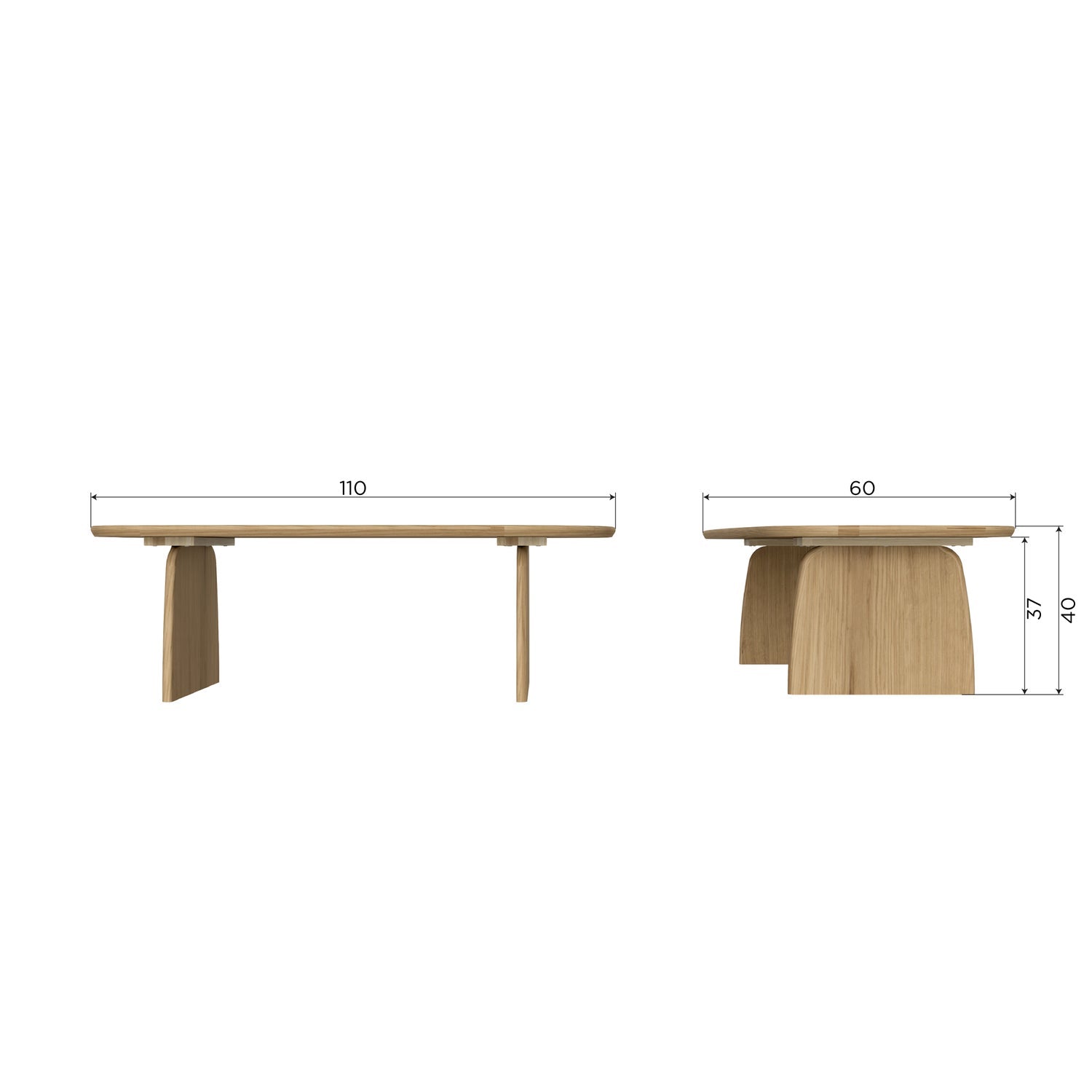 Kavos staliukas TABLO 110 cm, ąžuolas juodas