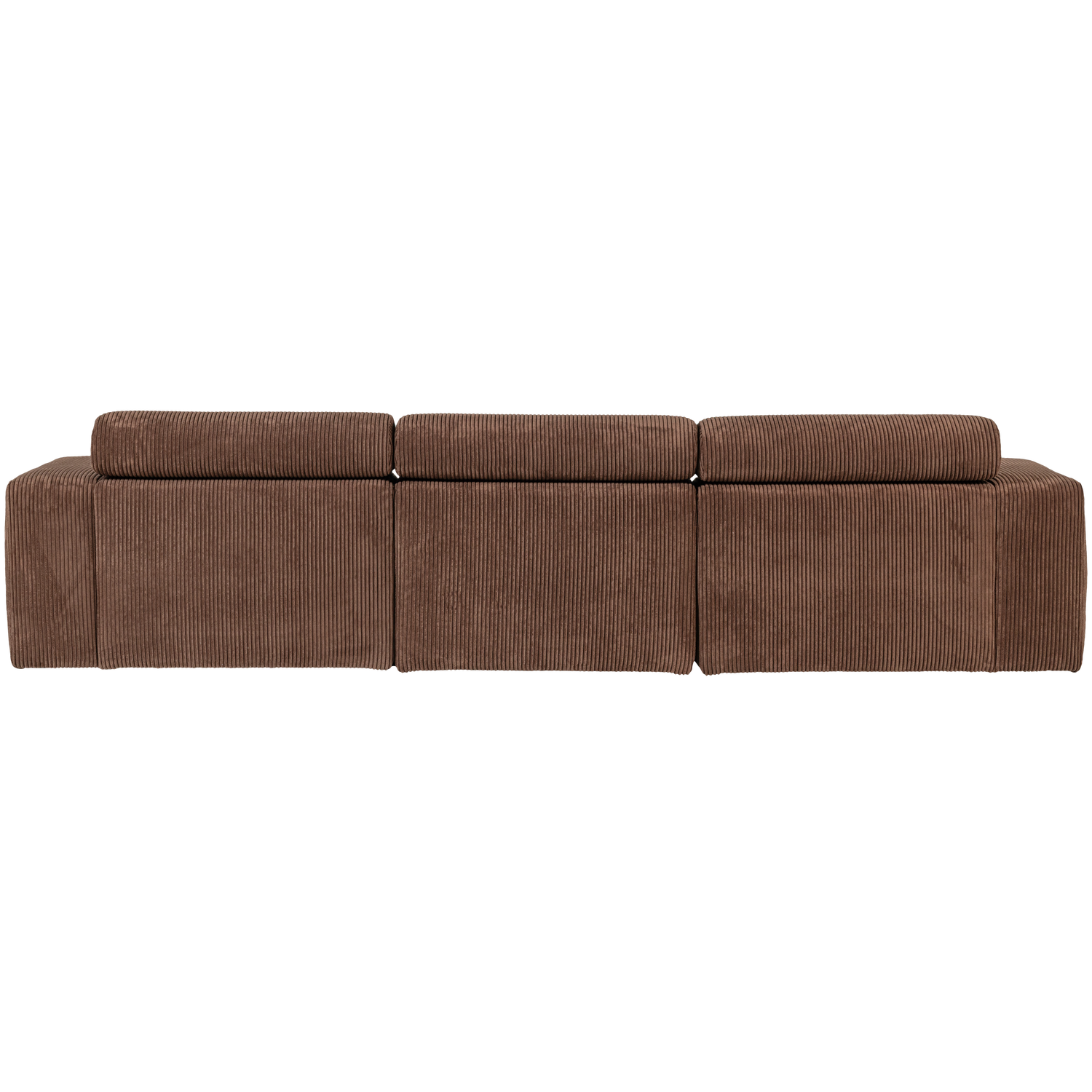 Šezlongo sofa NOVI, dešinė, briaunotas audinys, moka ruda