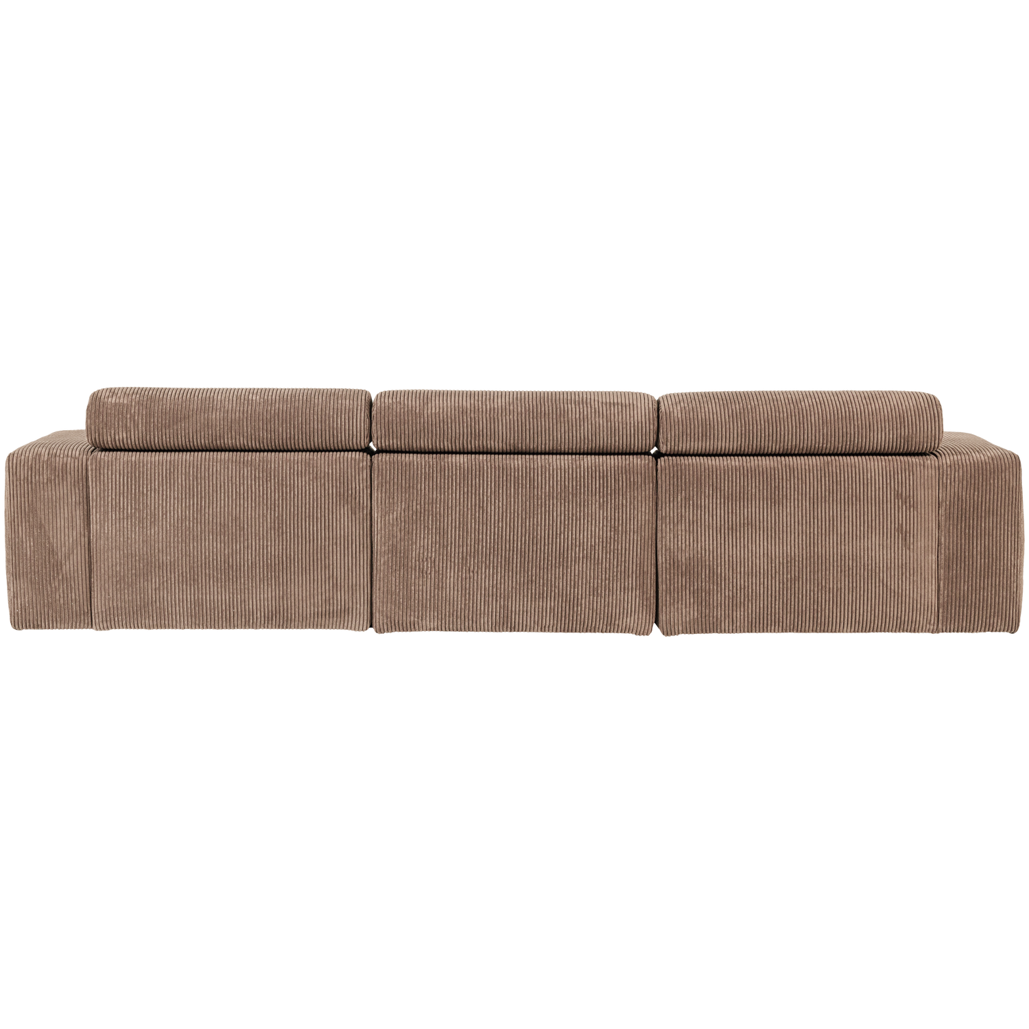 Šezlongo sofa NOVI, dešinė, briaunotas audinys, pilkai rusva