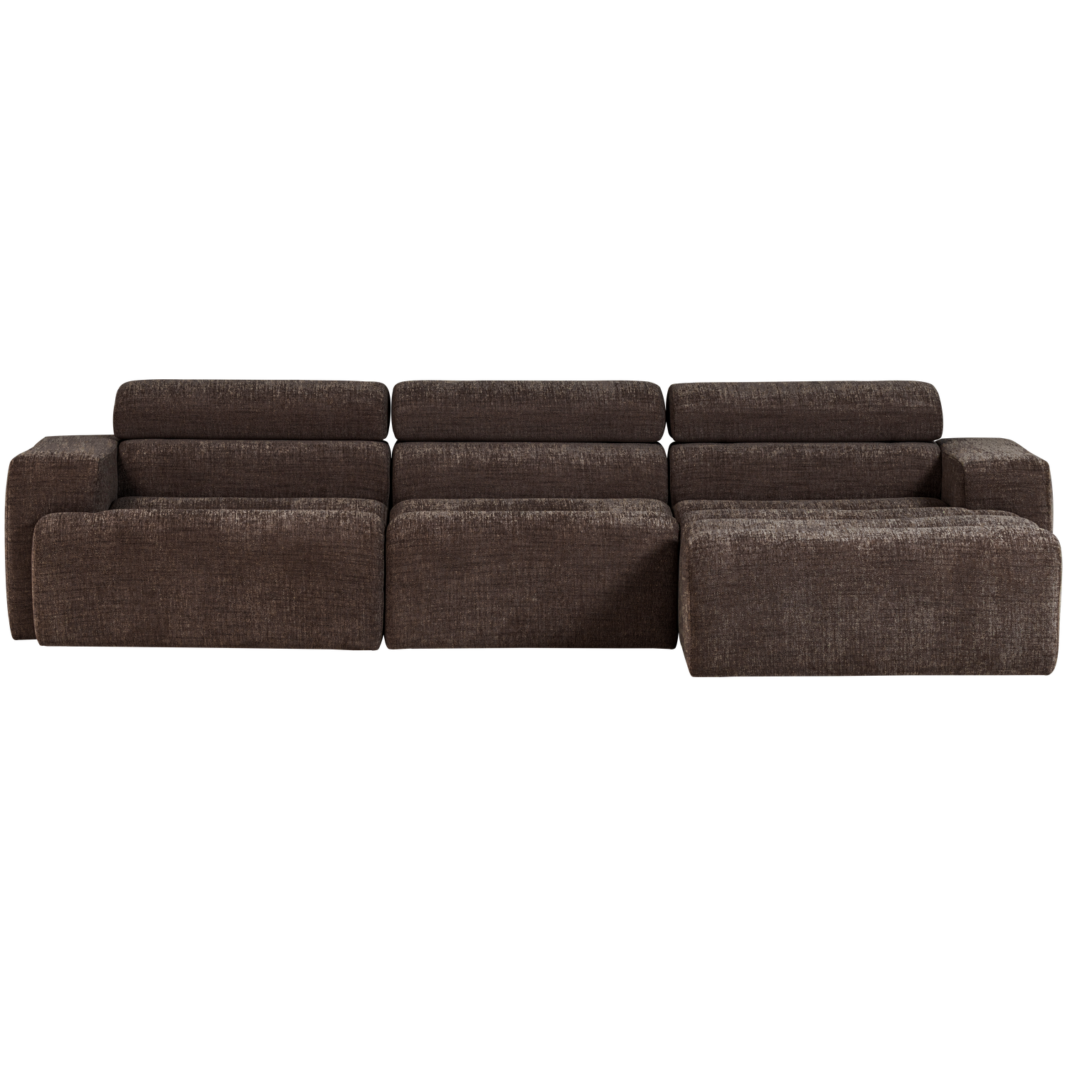 Šezlongo sofa NOVI, dešinė pusė, tamsiai ruda melanžas