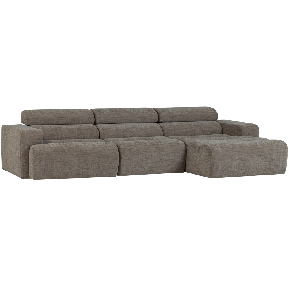 Sofa NOVI, šezlongas dešinysis pilkas melanžas