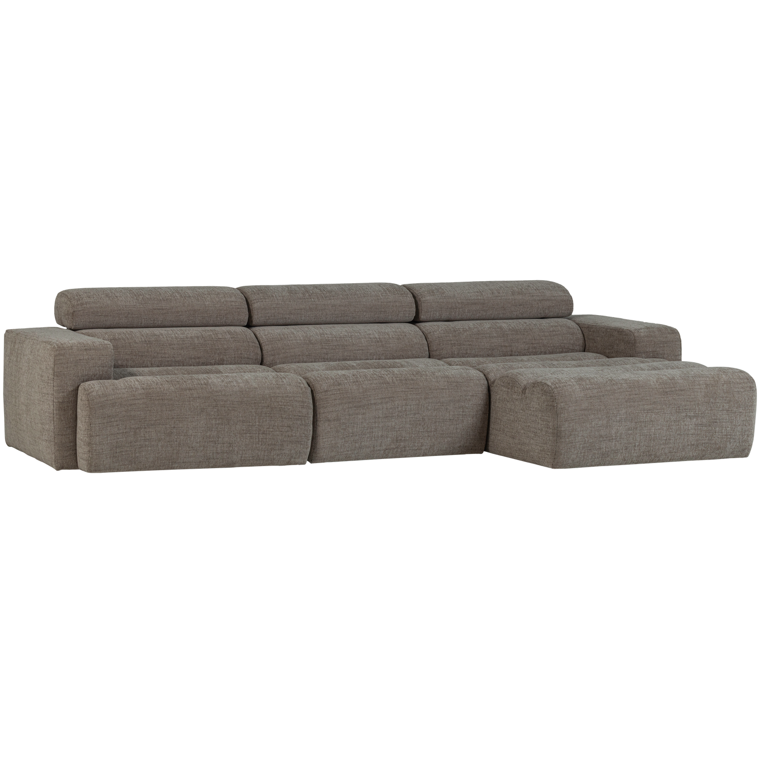 Sofa NOVI, šezlongas dešinysis pilkas melanžas