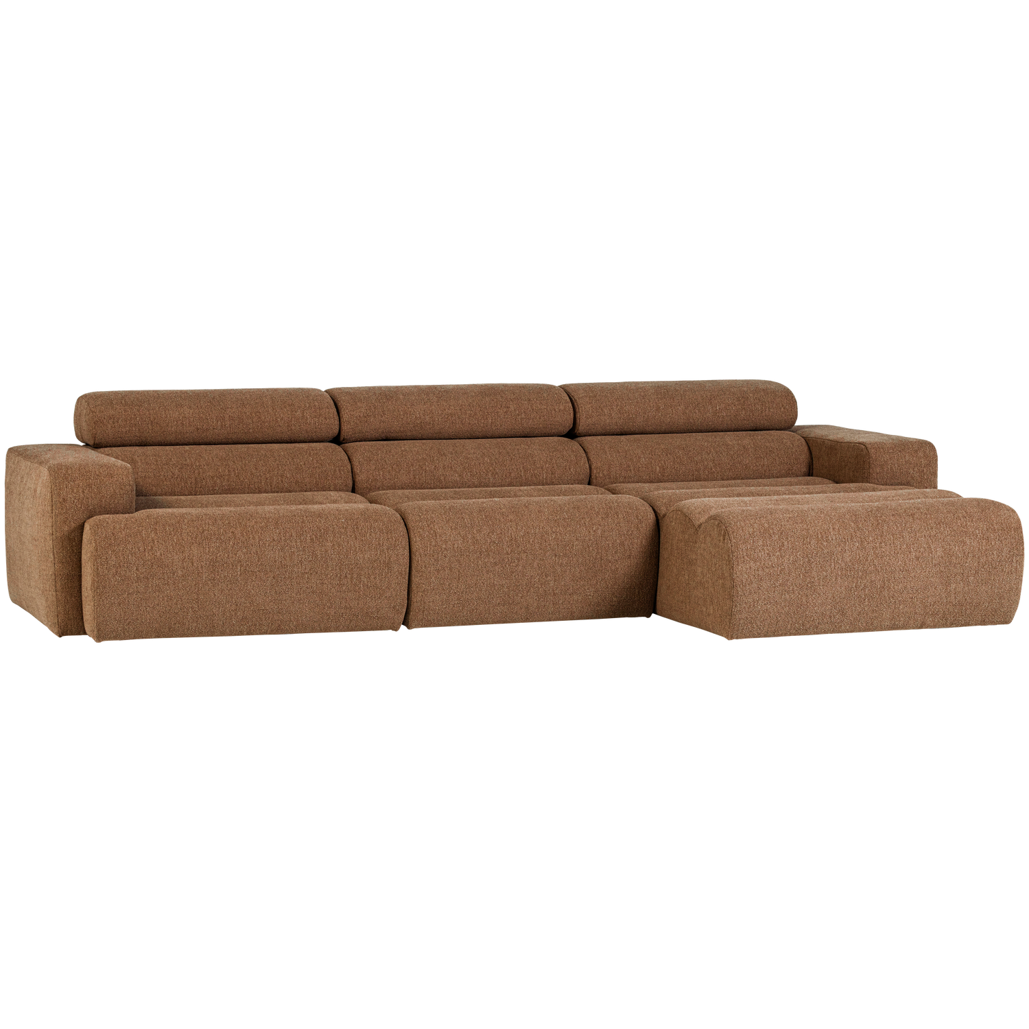 Šezlongo sofa NOVI, dešinė, buklė karamelės ruda