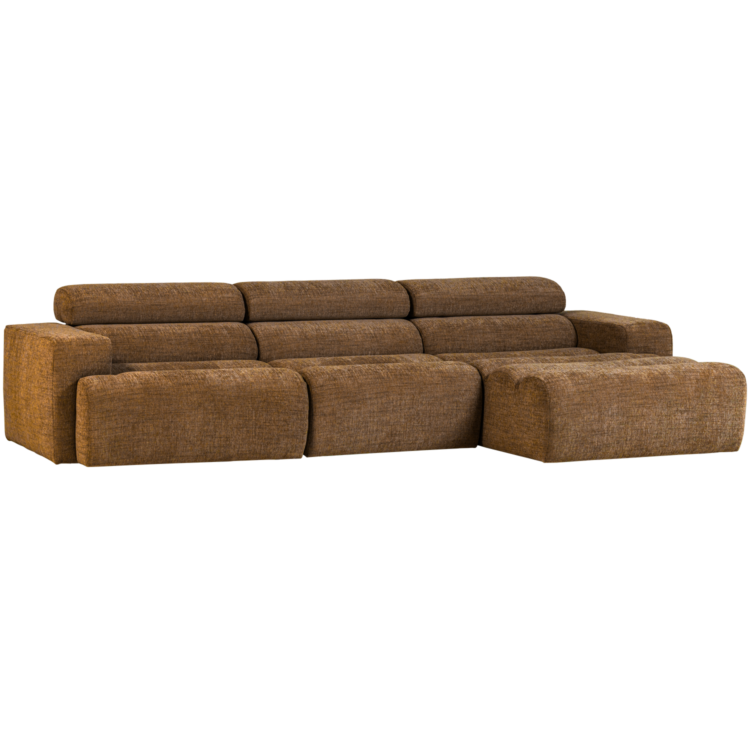 Šezlongo sofa NOVI, dešinė pusė, karamelės ruda melanžas