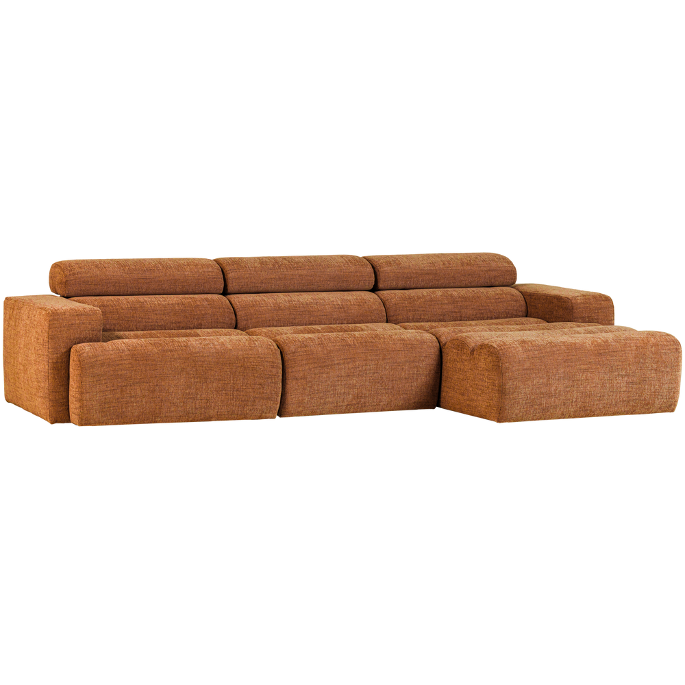 Kampinė sofa NOVI, melanžas, oranžinė