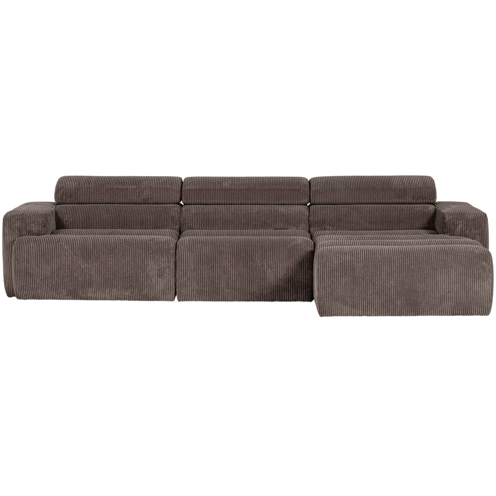 Kampinė sofa NOVI, rifliuotas, ruda