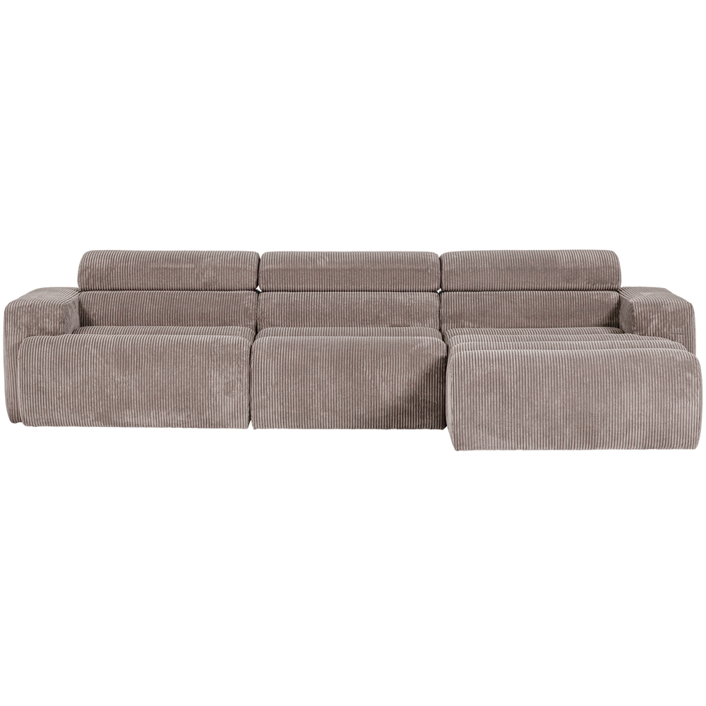 Sofa NOVI, šezlongas dešinysis reljefinė smėlio