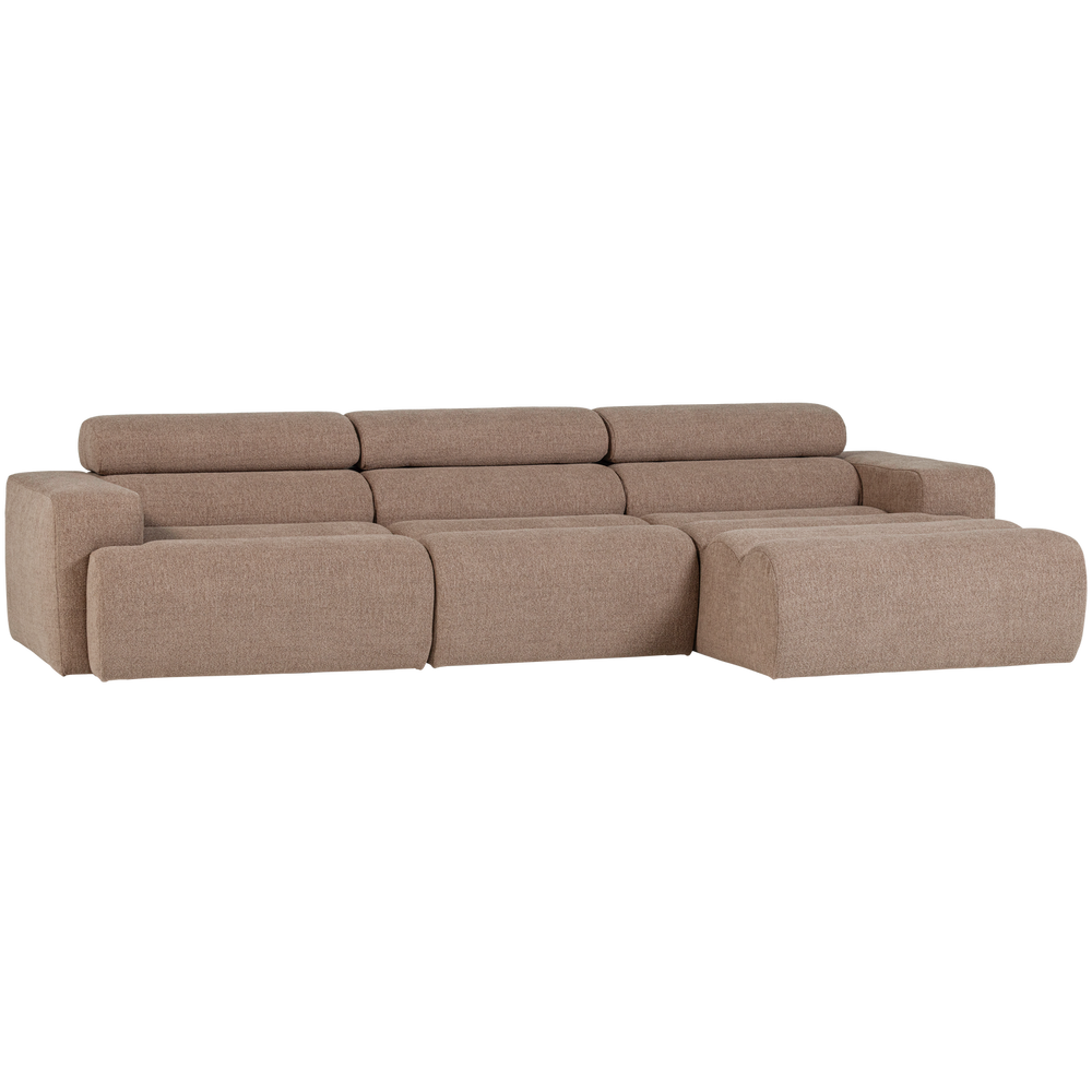 Kampinė sofa NOVI, boucle, pilkai ruda
