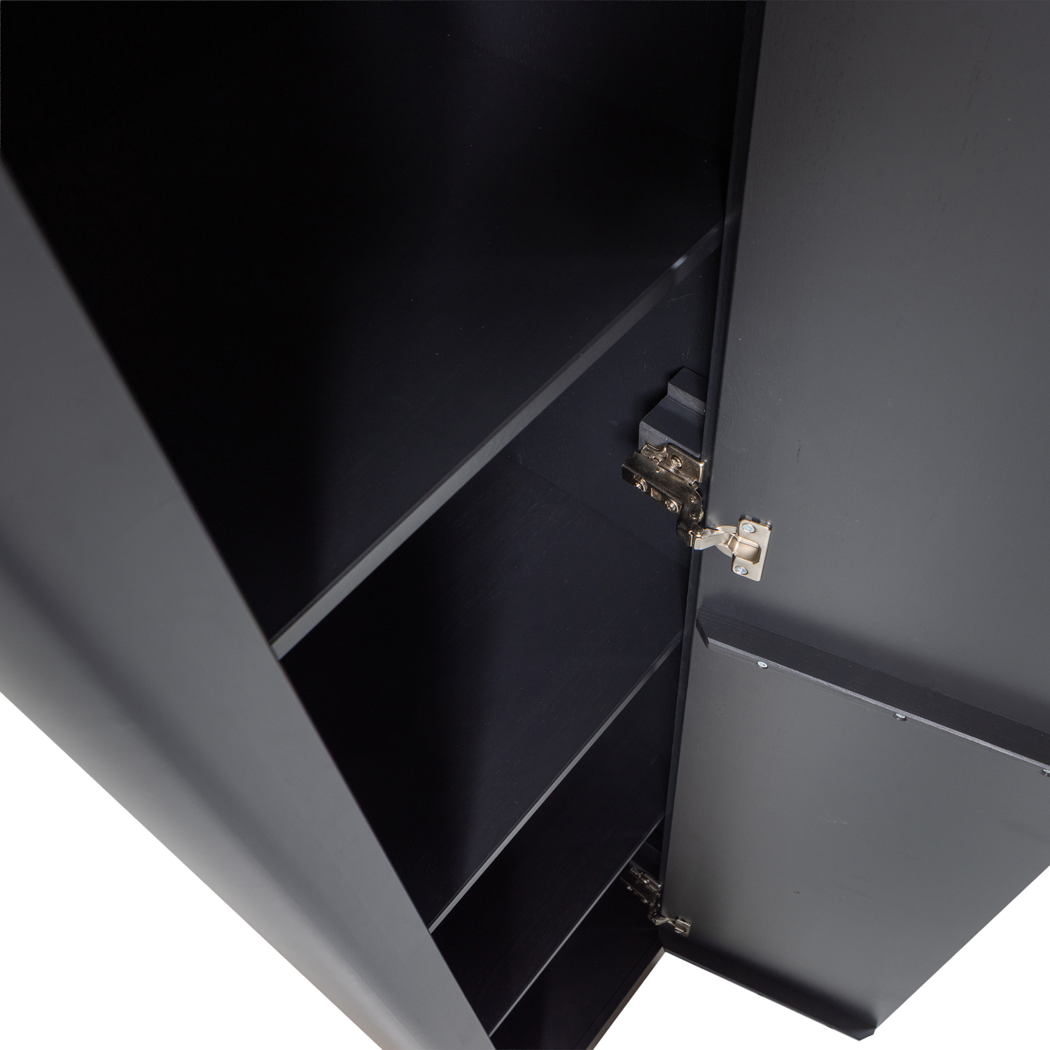 Siaura aukšta spinta GUNNAR, pušis, matinė juoda