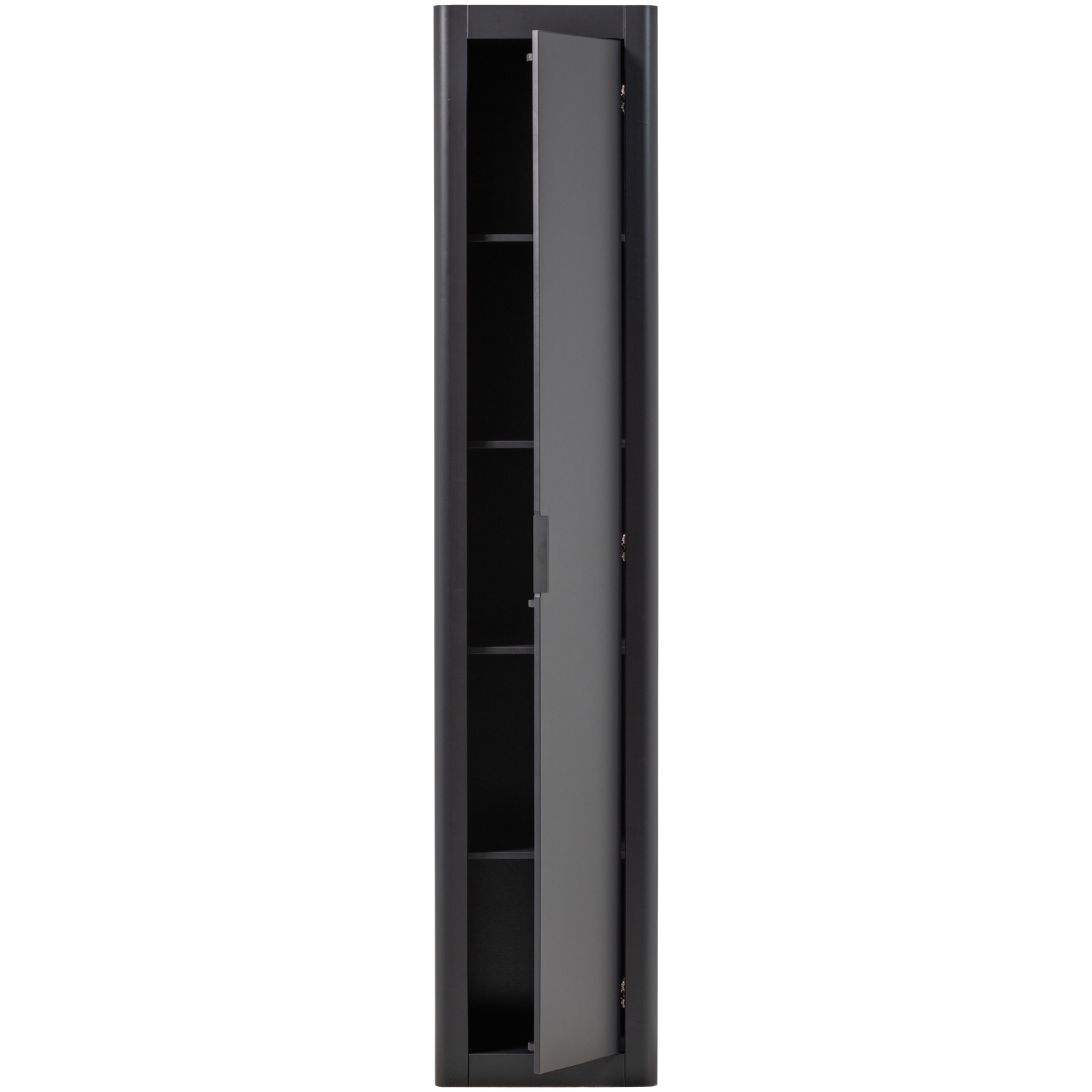 Siaura aukšta spinta GUNNAR, pušis, matinė juoda