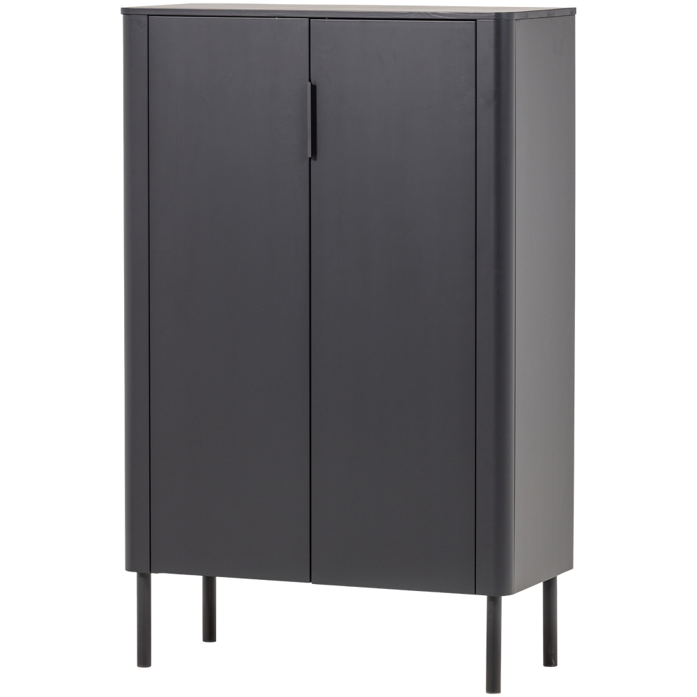 Dviejų durų spinta GUNNAR, pušis, matinė juoda