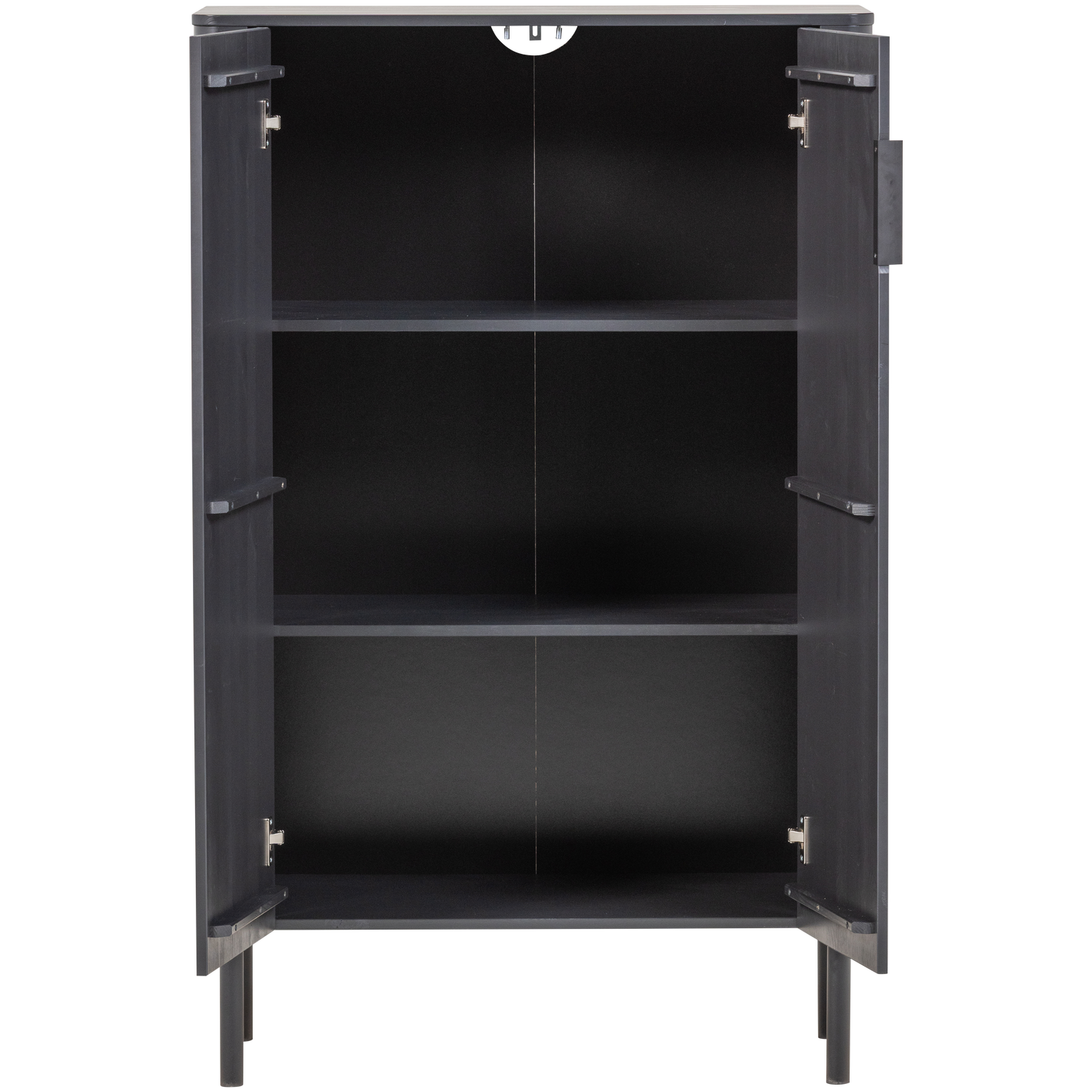 Dviejų durų spinta GUNNAR, pušis, matinė juoda