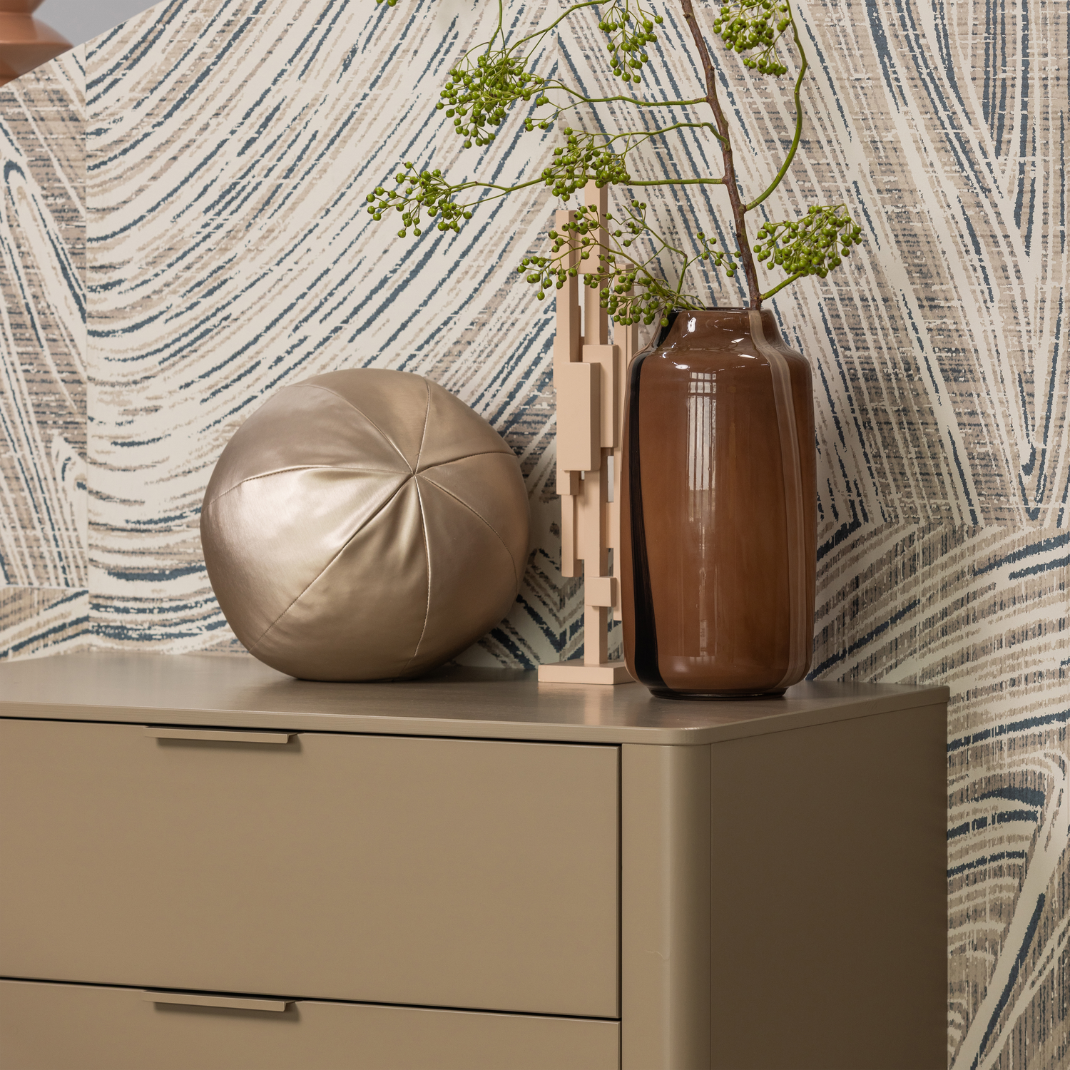 Komoda su stalčiais GUNNAR, pušis, purvo spalva