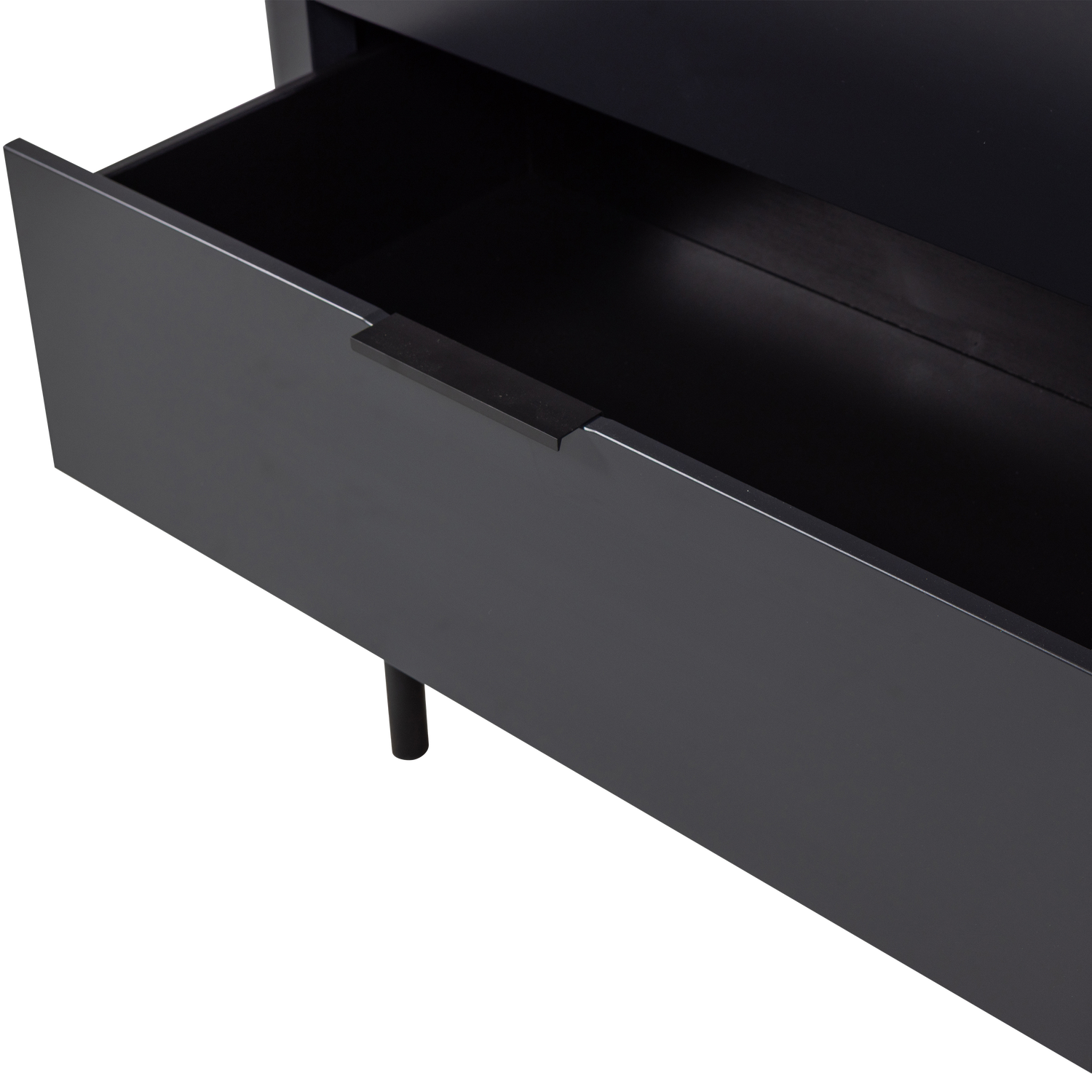 Komoda su stalčiais GUNNAR, pušis, matinė juoda