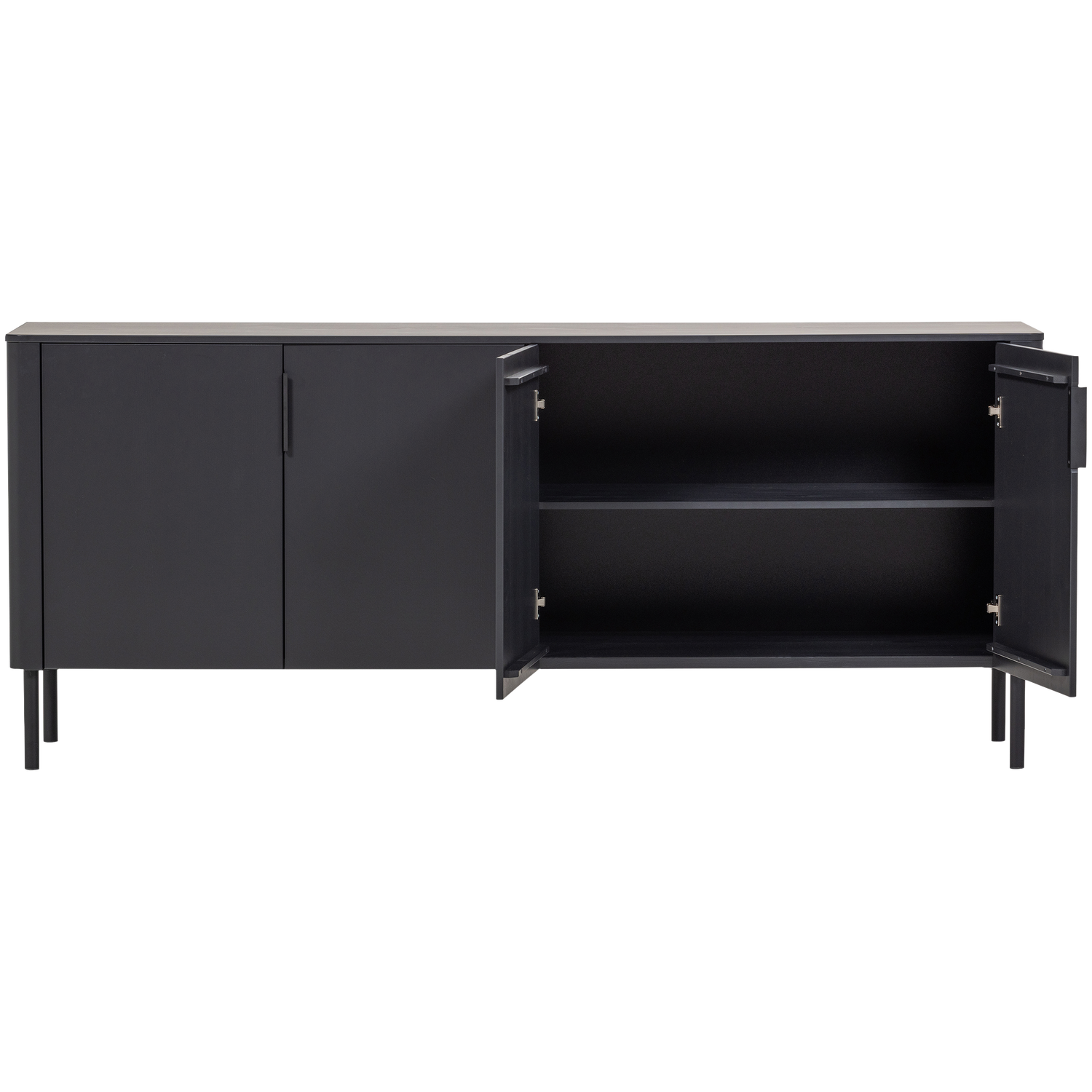 Komoda GUNNAR, pušis, matinė juoda