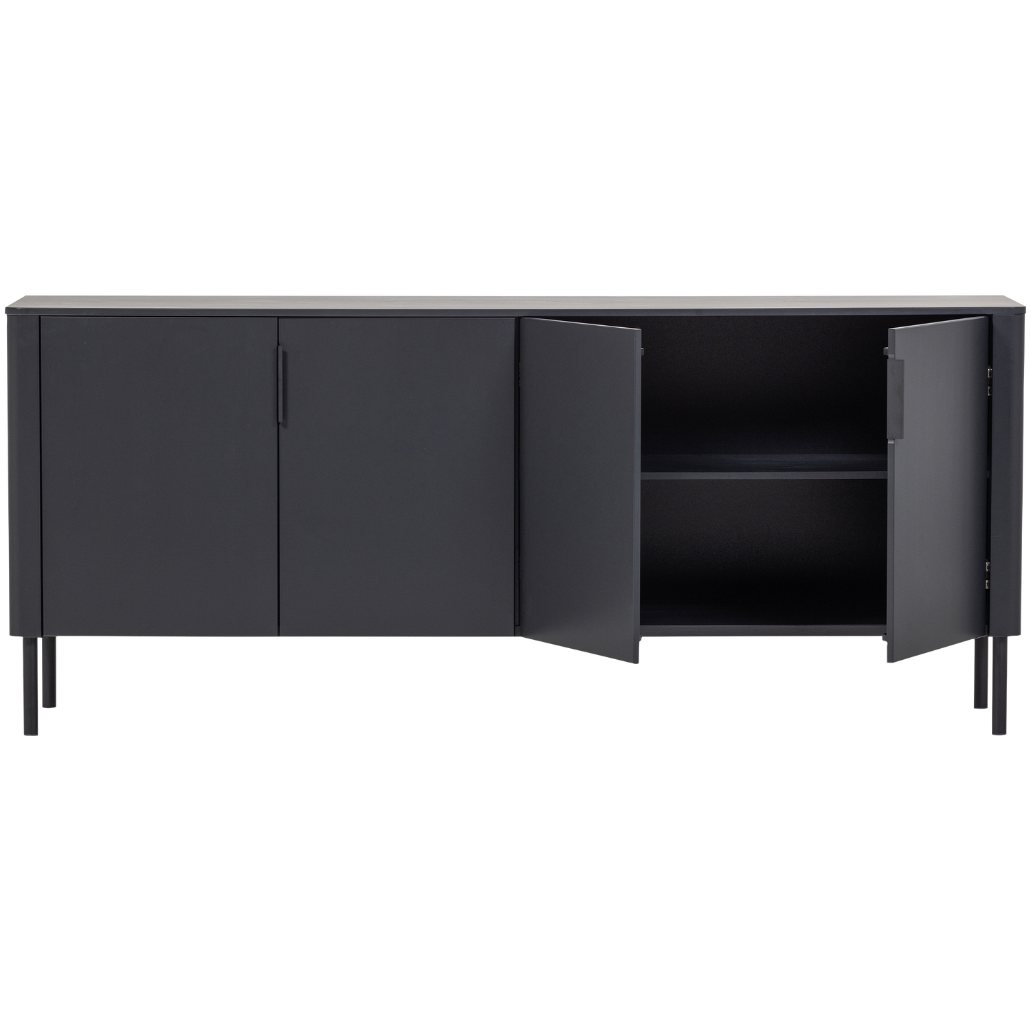 Komoda GUNNAR, pušis, matinė juoda