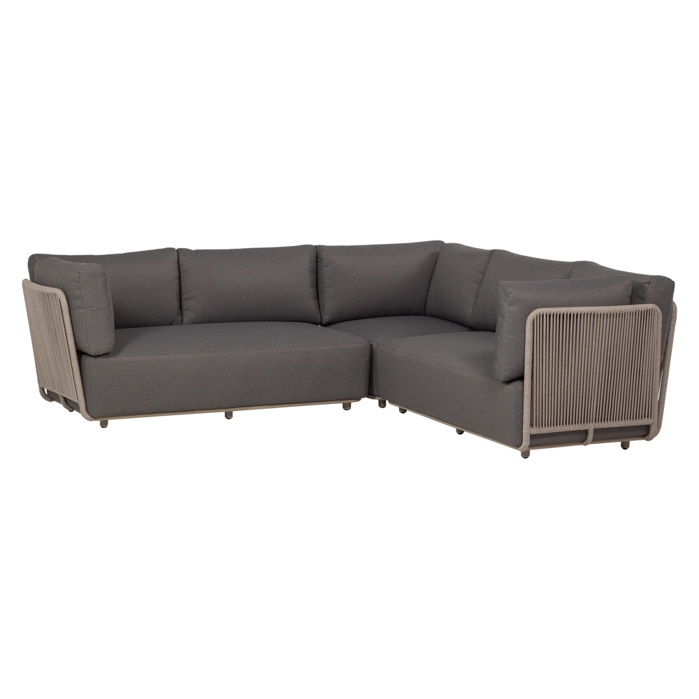 Sodo lounge baldų komplektas SORA, metalas/virvė ruda