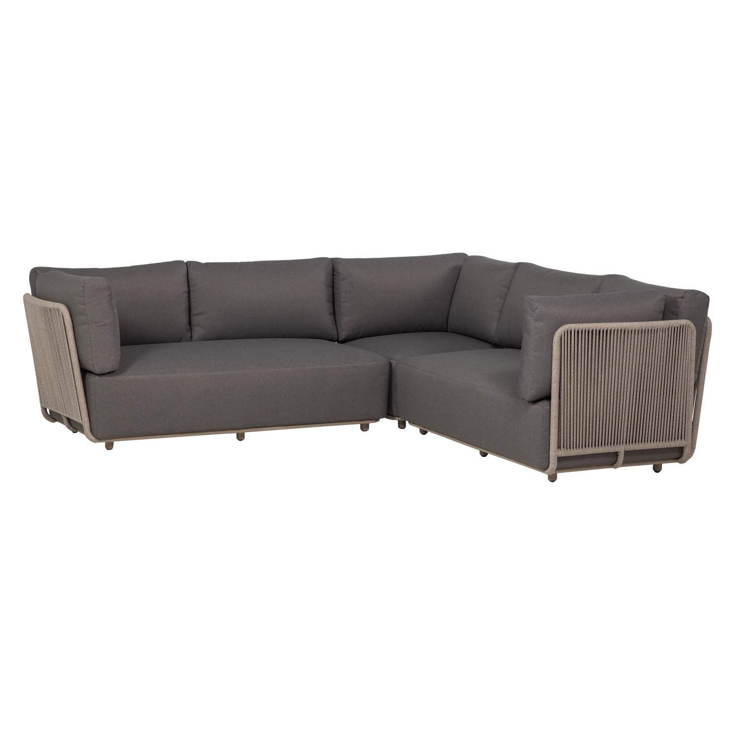 Sodo lounge baldų komplektas SORA, metalas/virvė ruda