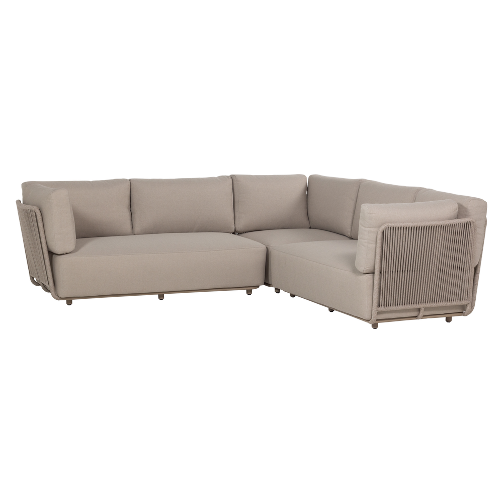 Sodo lounge baldų komplektas SORA, metalas/virvė smėlio