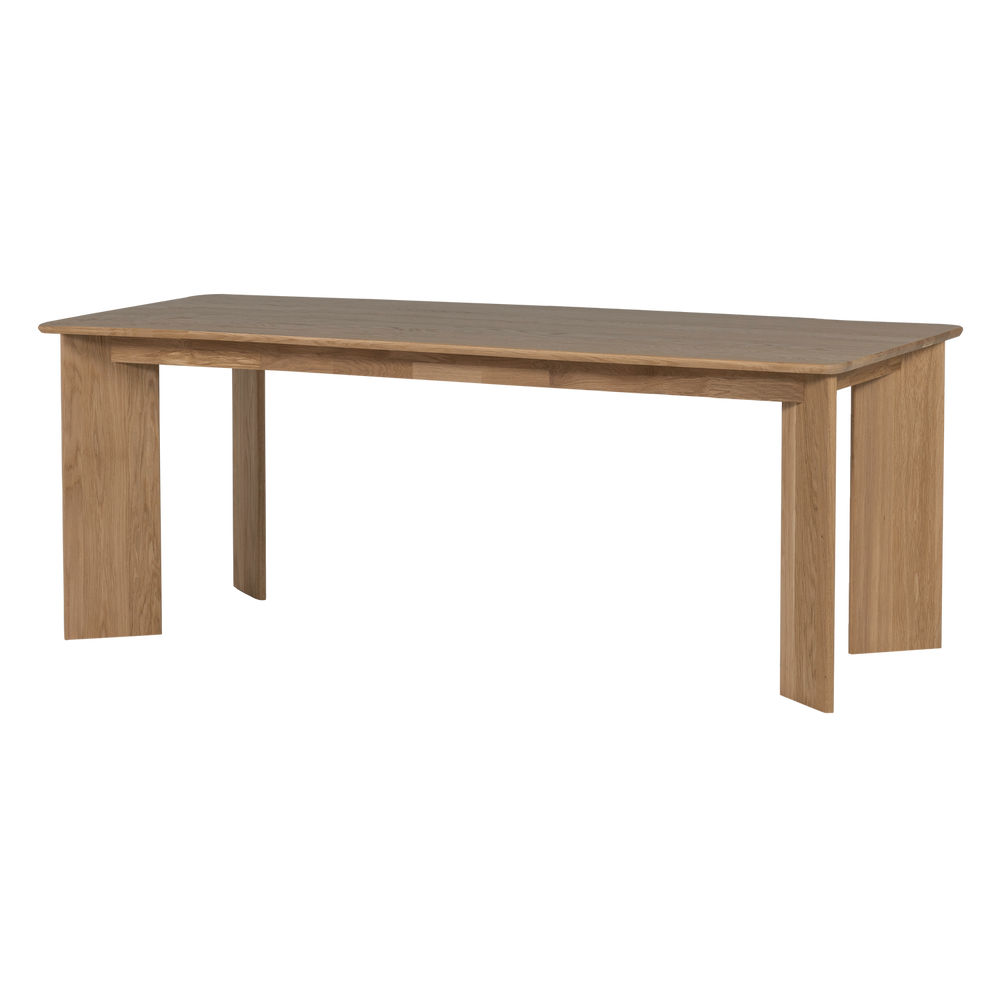 Valgomojo stalas TABLO, apvalus TGL 180x100 cm permatomas