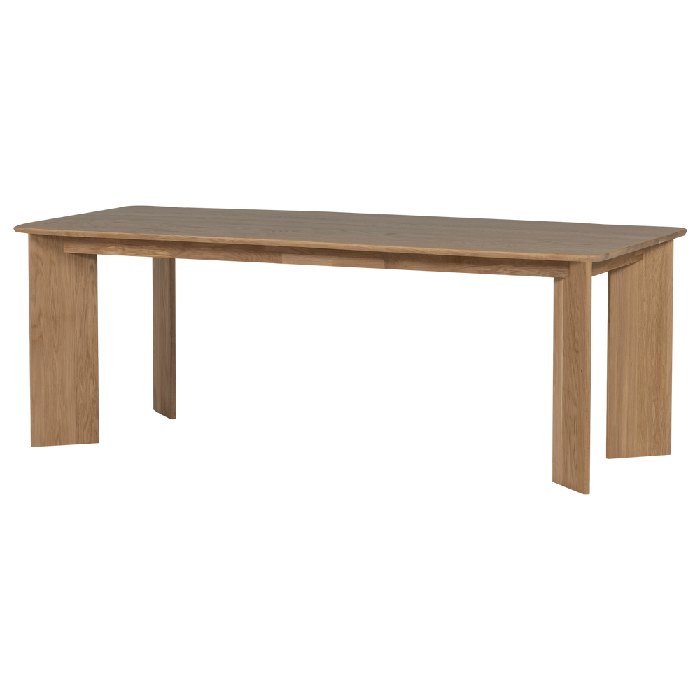 Valgomojo stalas TABLO, apvalus TGL 220x100 cm permatomas